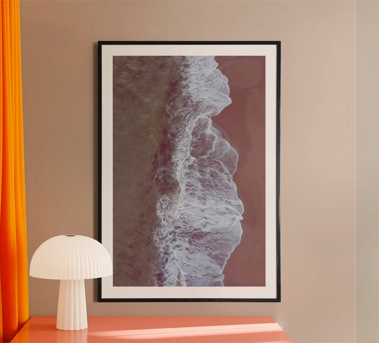 Blush Beach poster con telaio in plastica da Studio Nahili