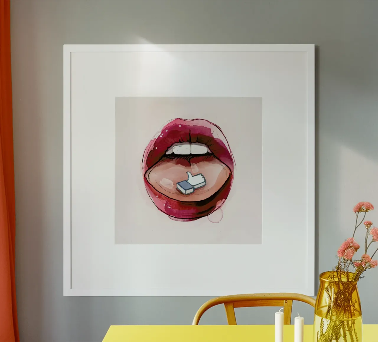 Likes poster con telaio in alluminio da Ina Stanimirova