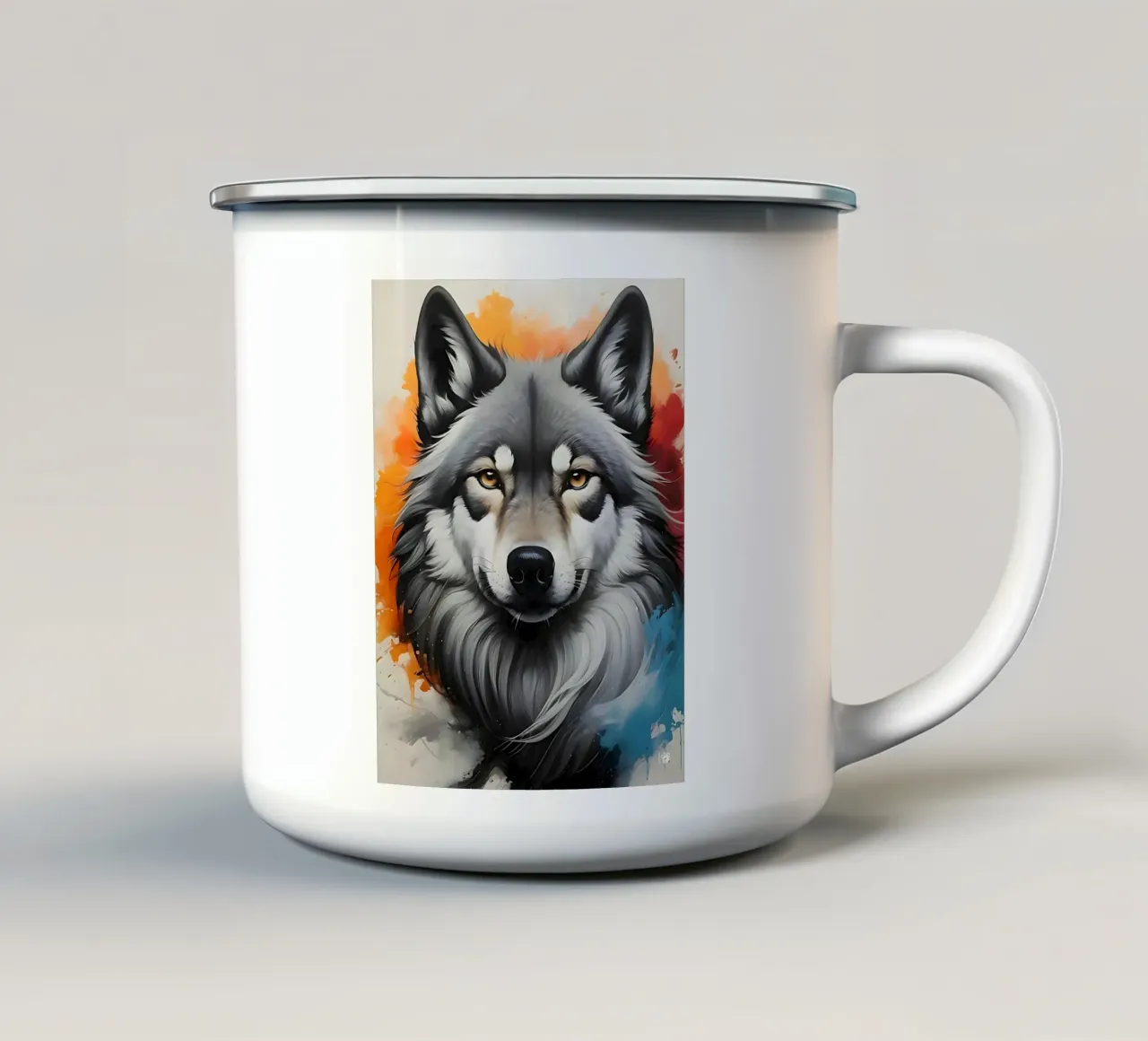 Acquerello Lupo tazza in smalto da LM2KONE