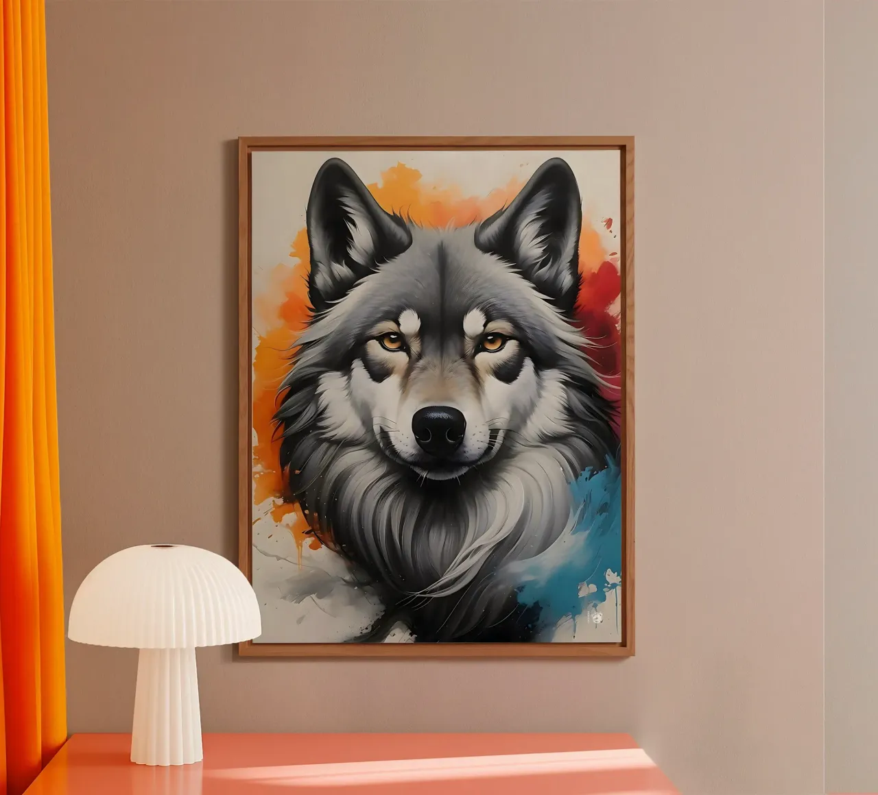 Watercolor Paint Wolf alu-dibond by LM2KONE