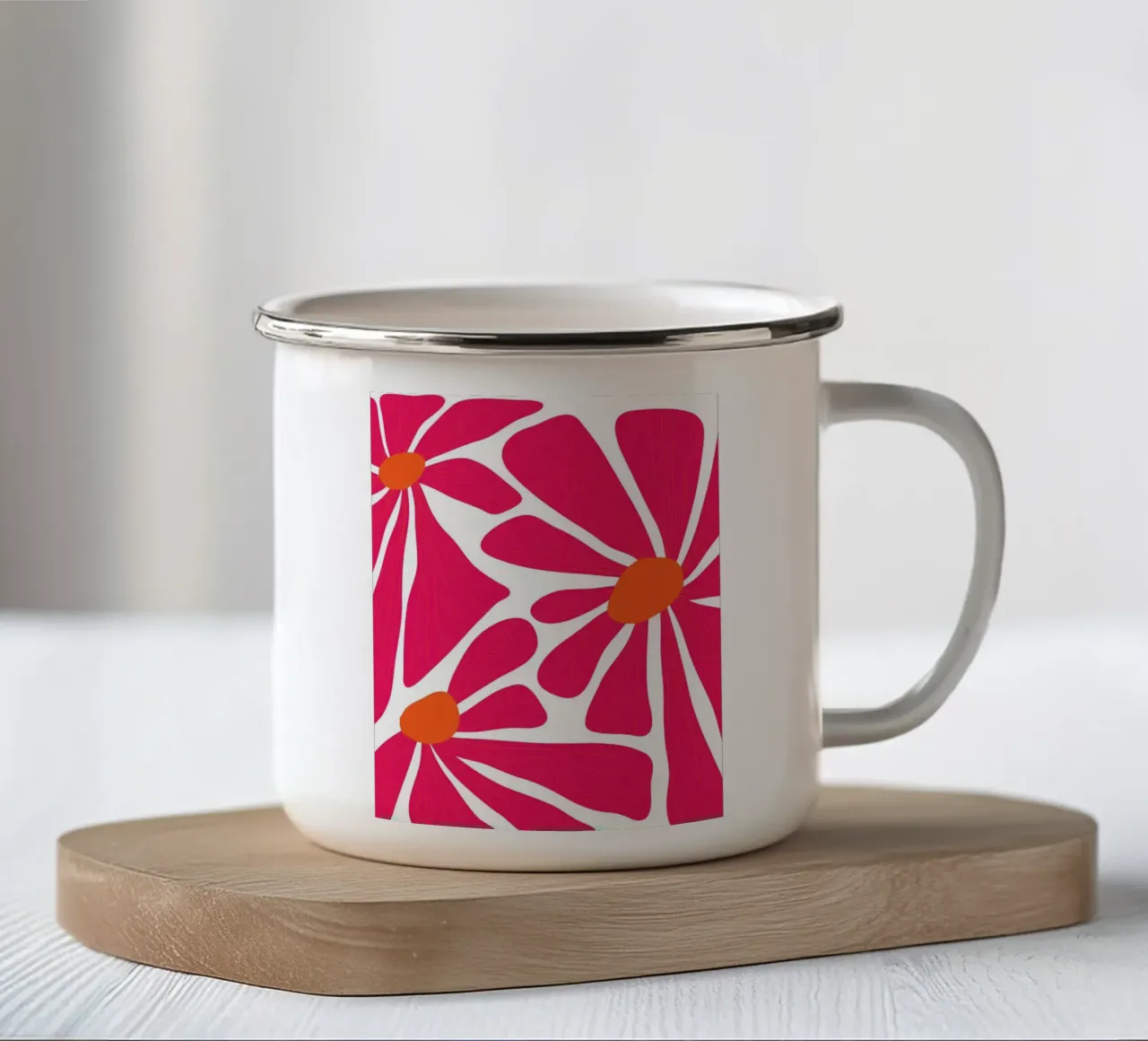 Pink petals tazza in smalto da LisaArtes