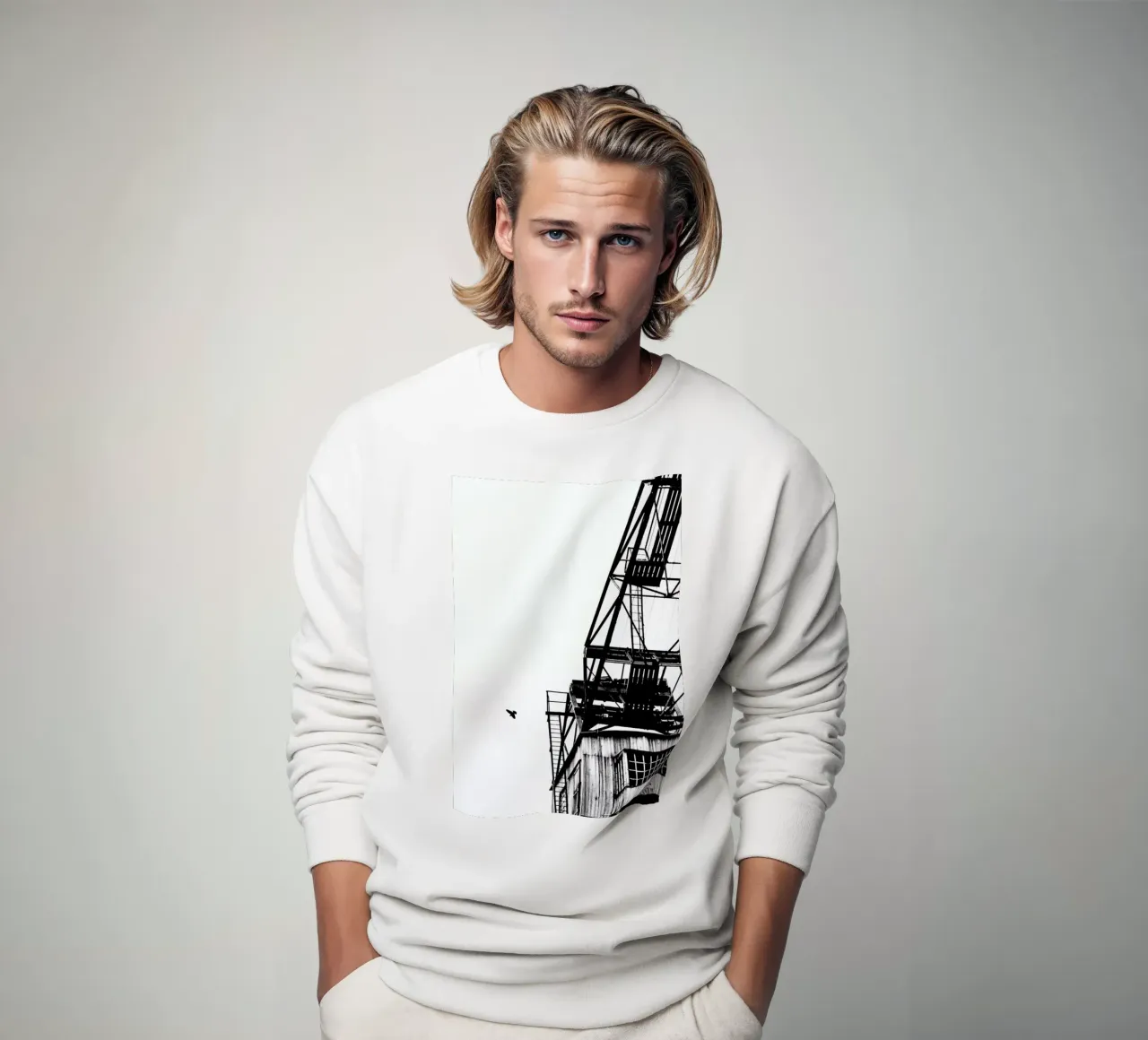 Epic Crane sweatshirt van Babett Schultze