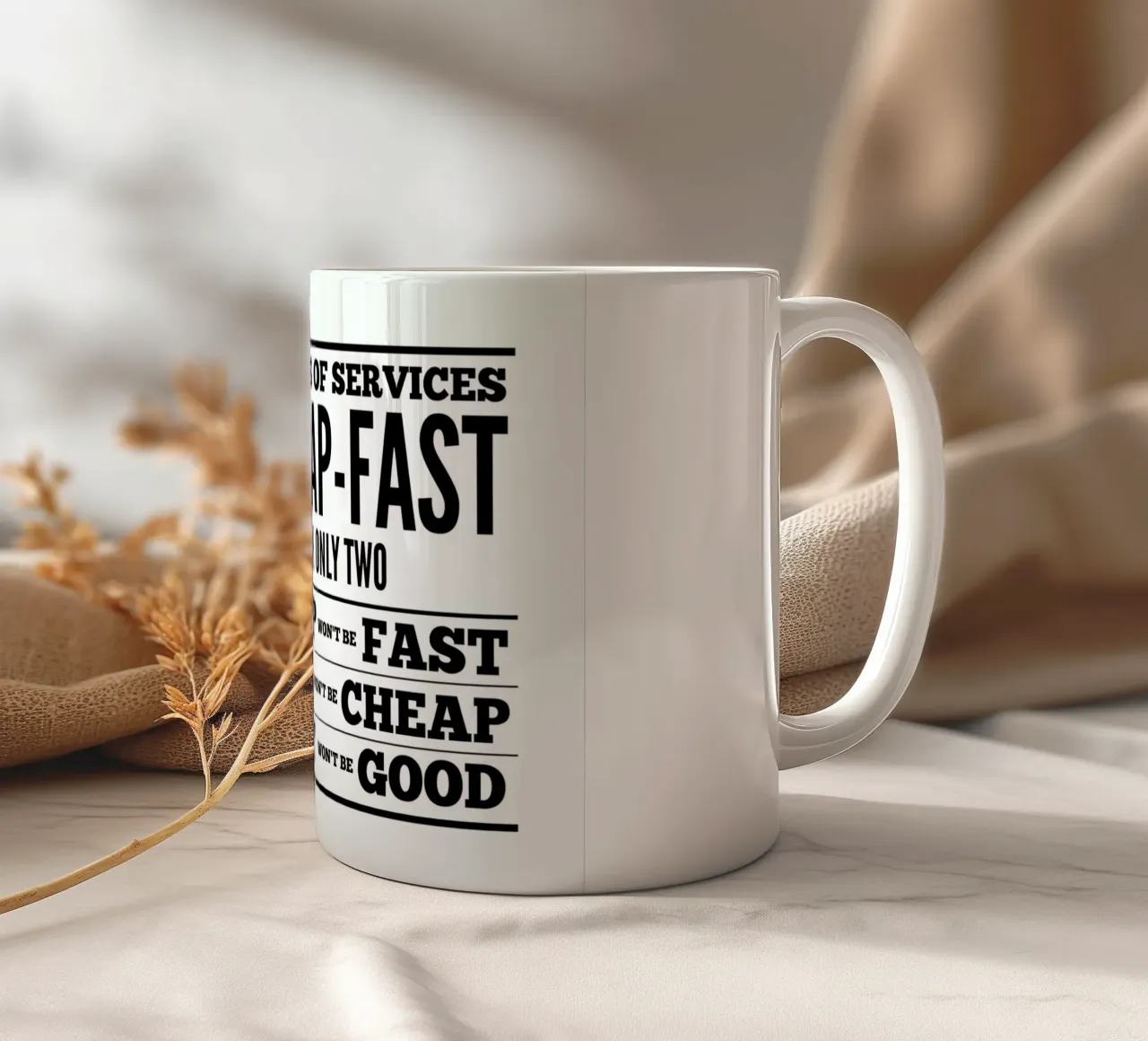 Good Cheap Fast tazza in ceramica da Mr Cup