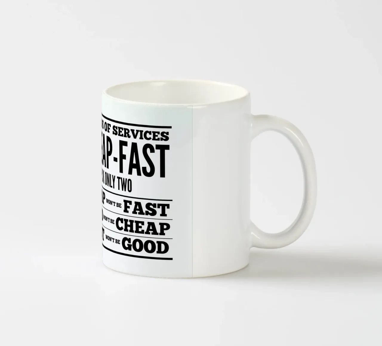 Good Cheap Fast tazza in ceramica da Mr Cup