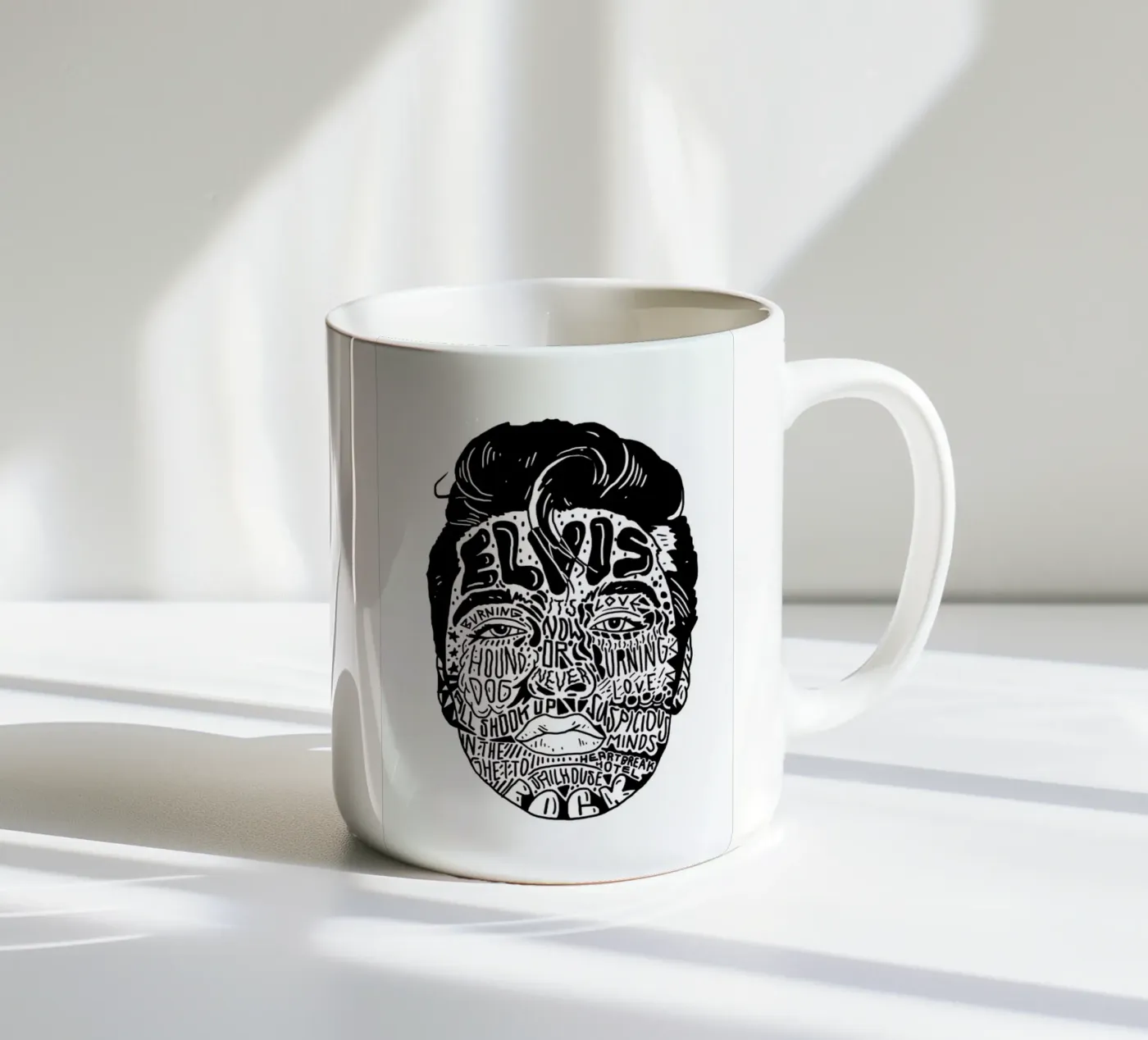 Elvis ceramic mug by Nick Cocozza
