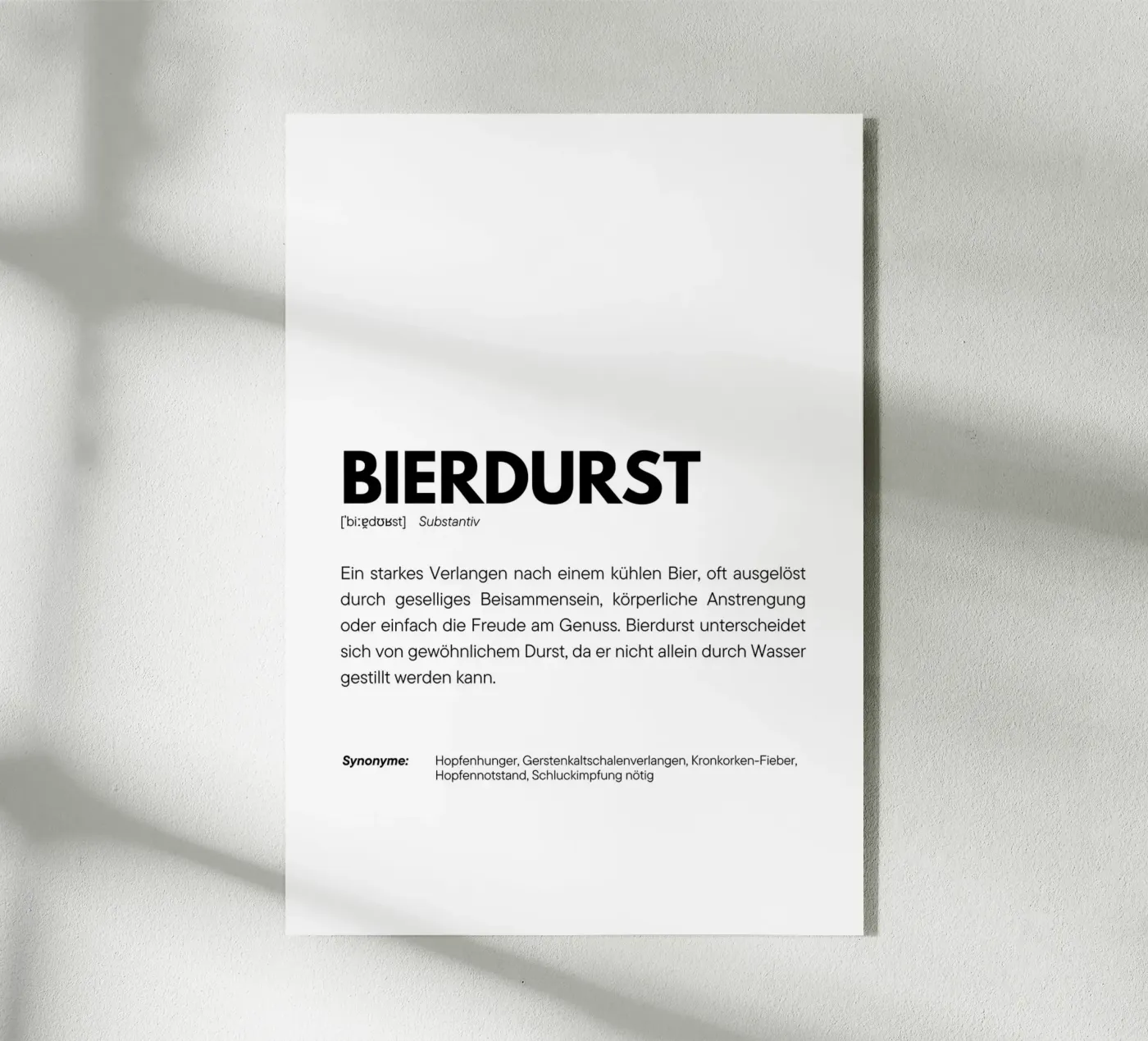 Definition Bierdurst plexiglas de DigiWunderwerk