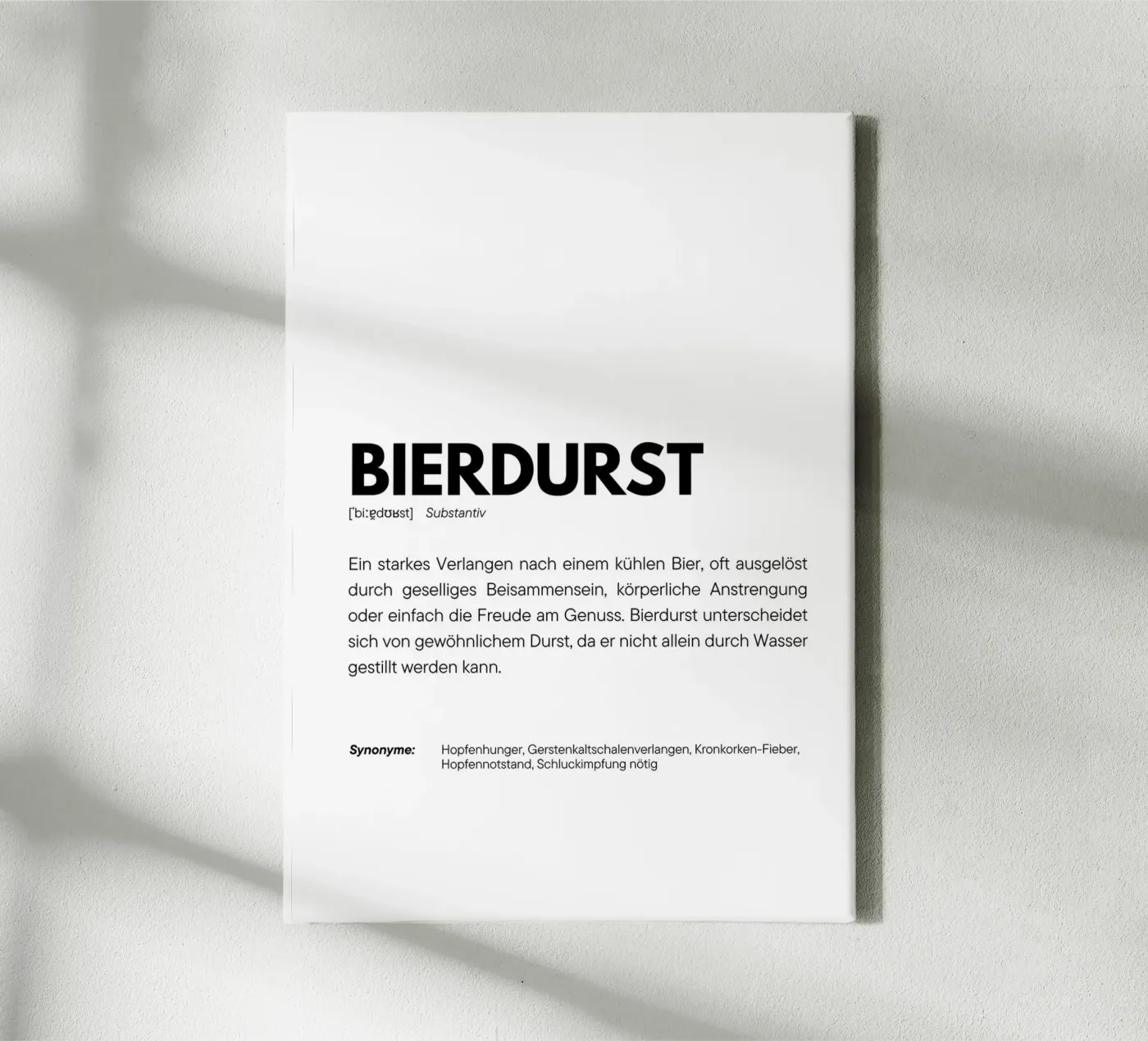 Definition Bierdurst tela da DigiWunderwerk