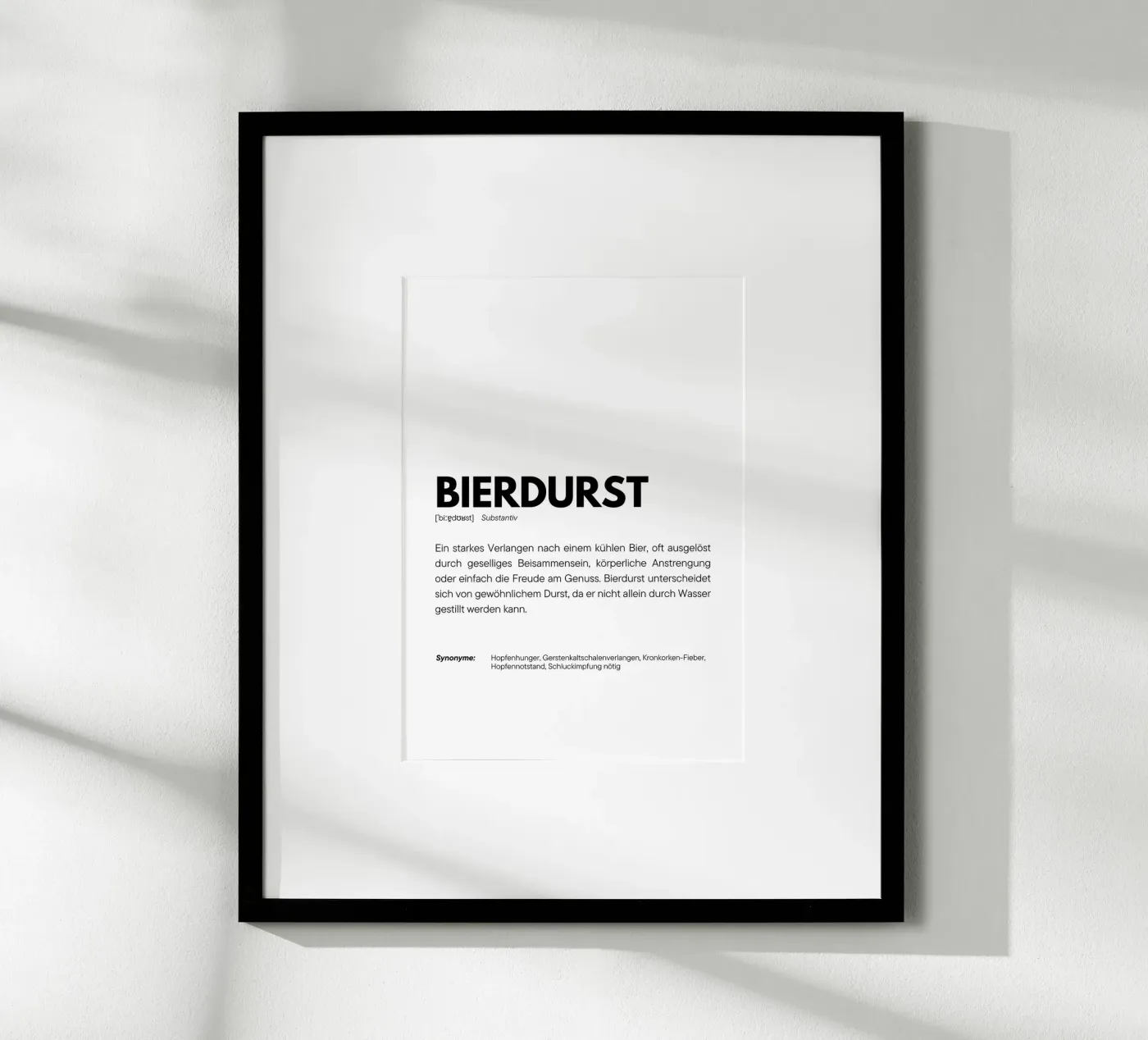 Definition Bierdurst Poster von DigiWunderwerk