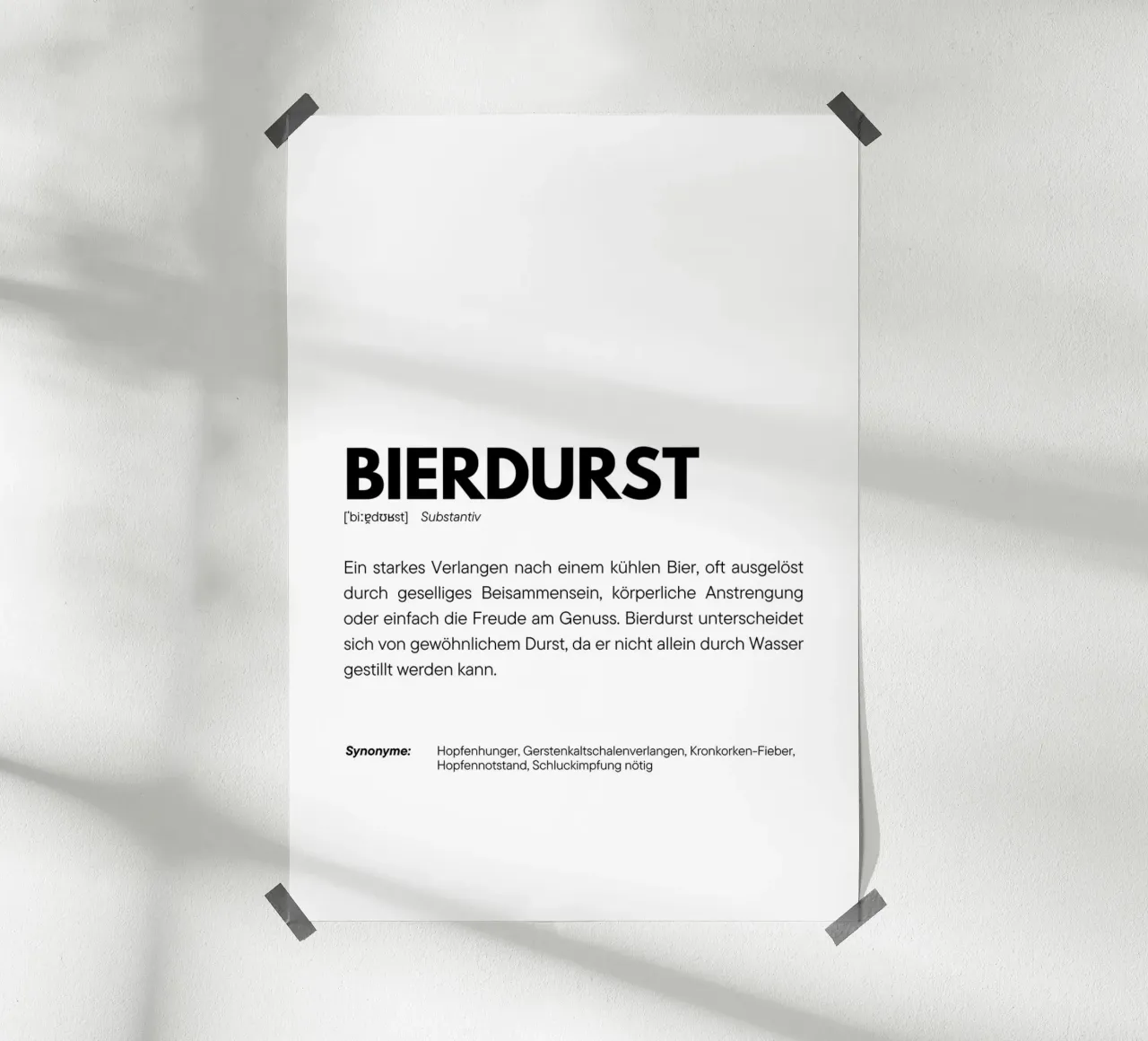 Definition Bierdurst poster da DigiWunderwerk