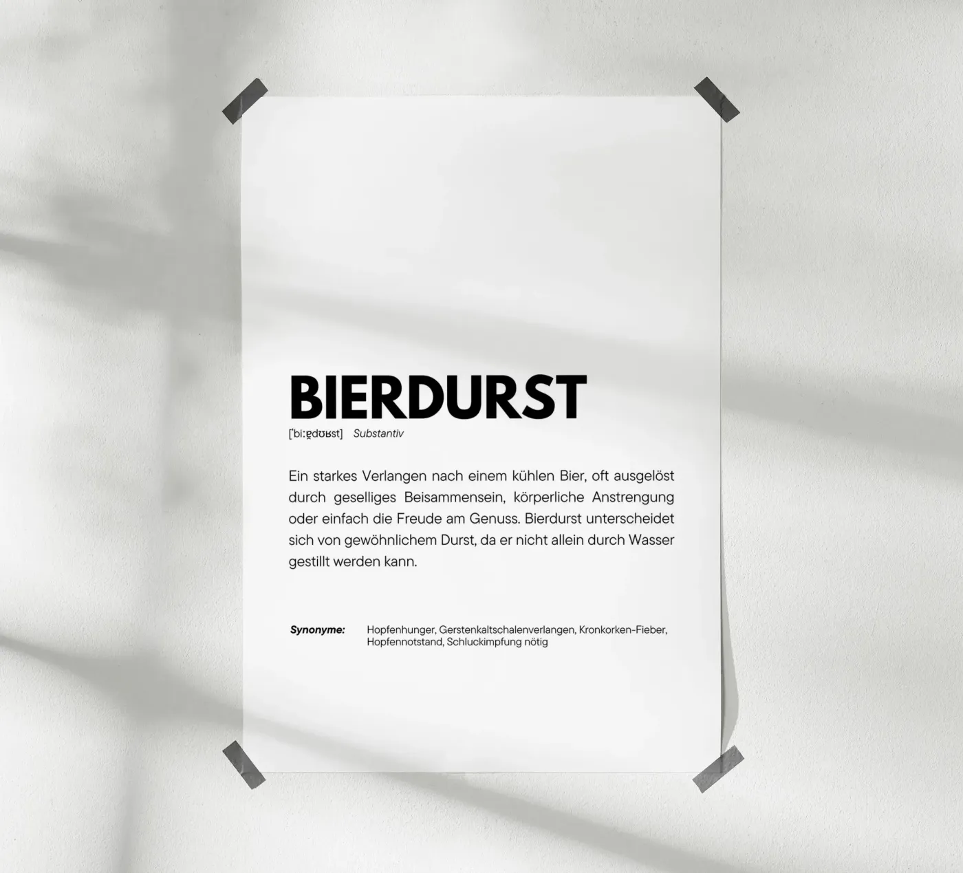 Definition Bierdurst poster de DigiWunderwerk
