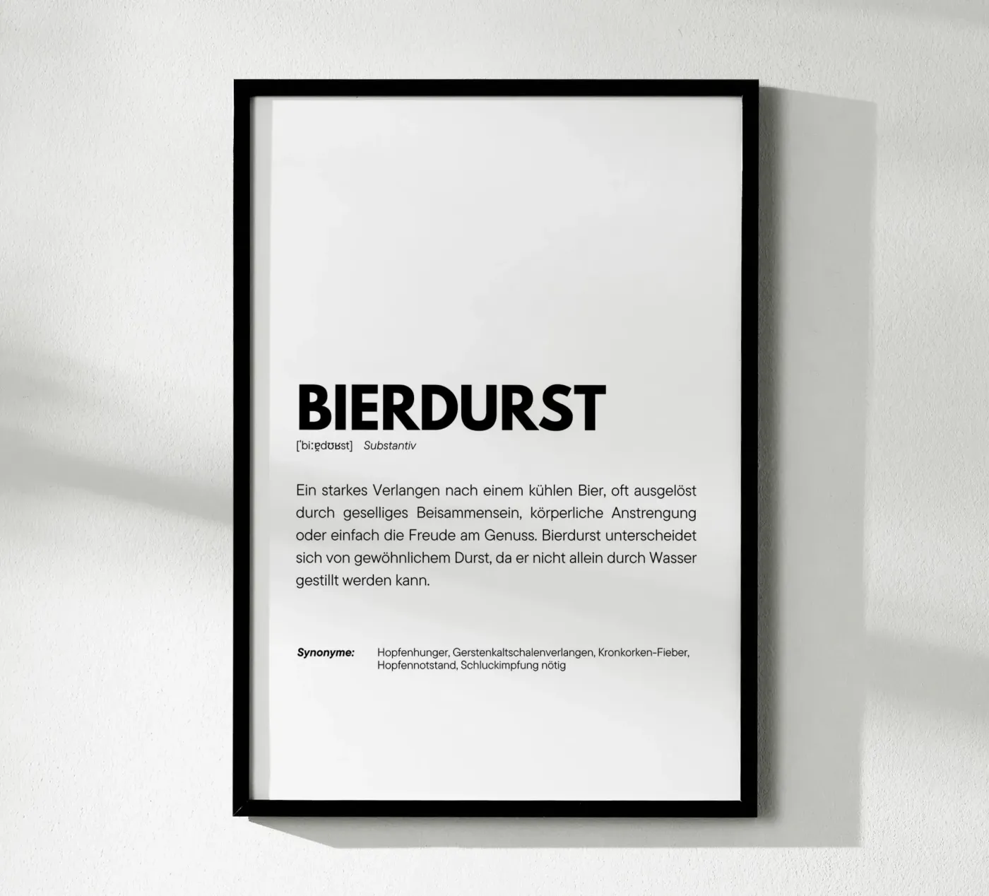 Definition Bierdurst Poster von DigiWunderwerk