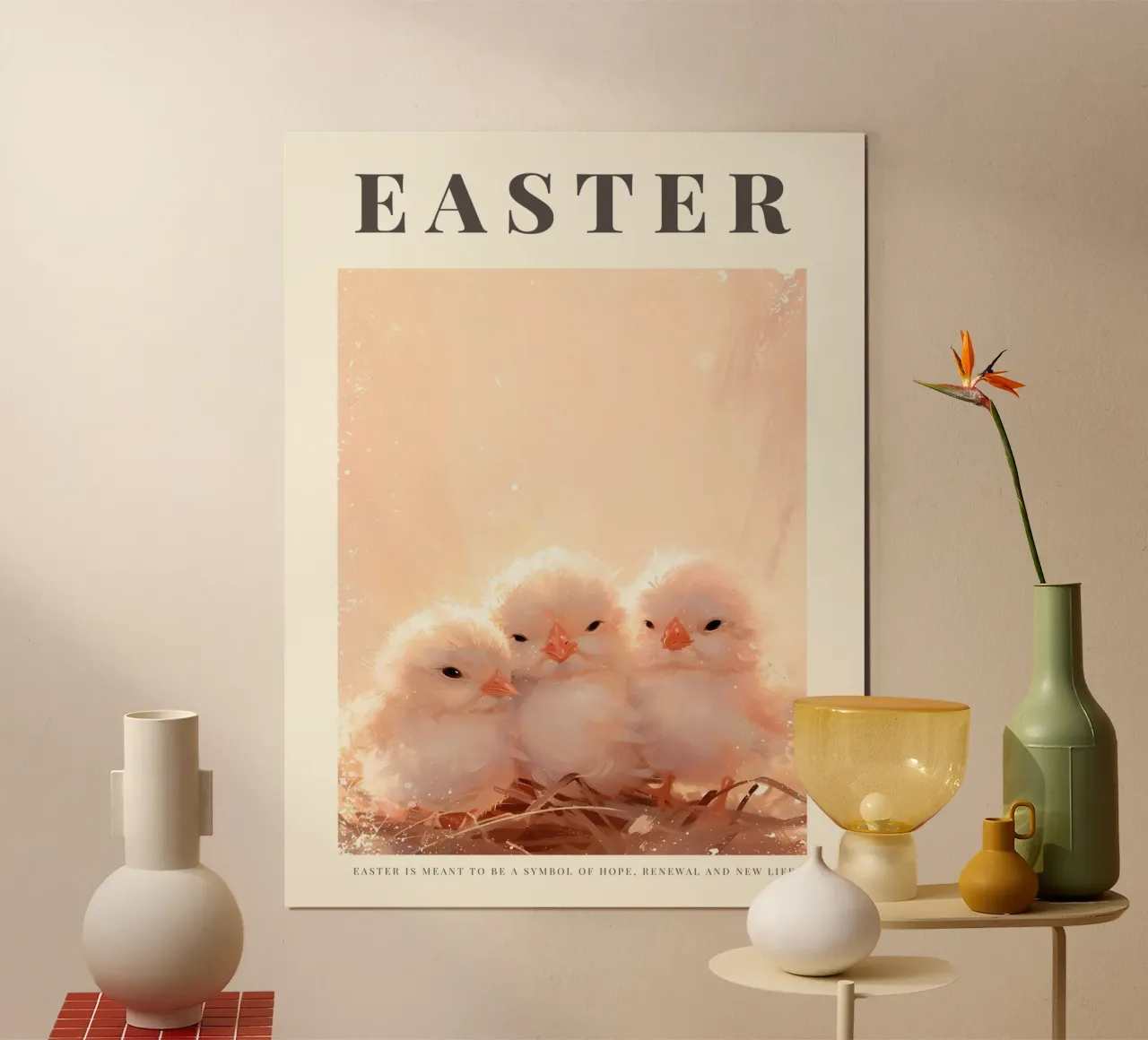 Happy Easter No 29 poster con telaio in alluminio da treechild
