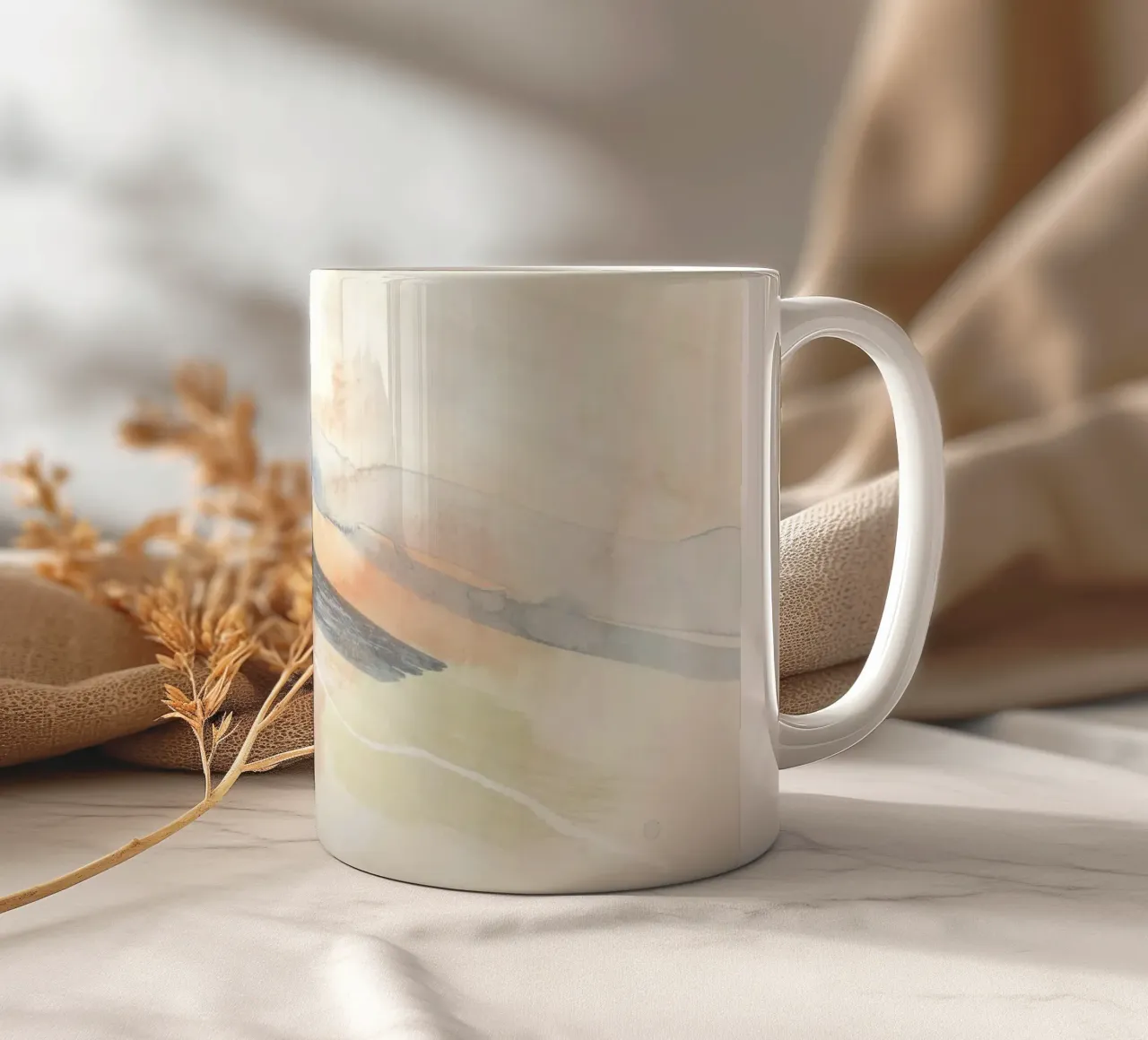 Pennellate di toni caldi 3 tazza in ceramica da NouveauPrints