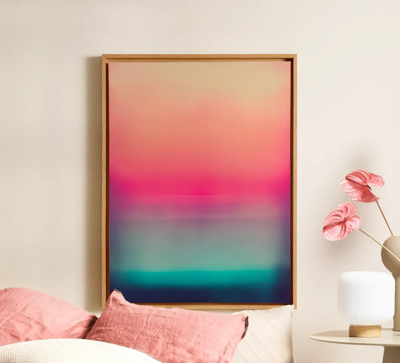Abstracte kleuren canvas met Baklijst van Little Things