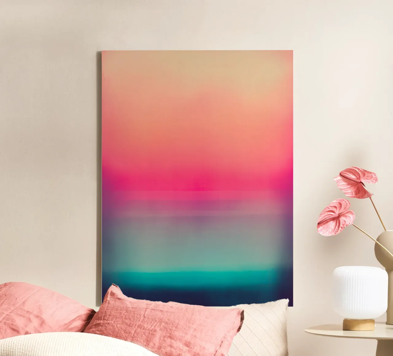 Abstracte kleuren canvas met Baklijst van Little Things