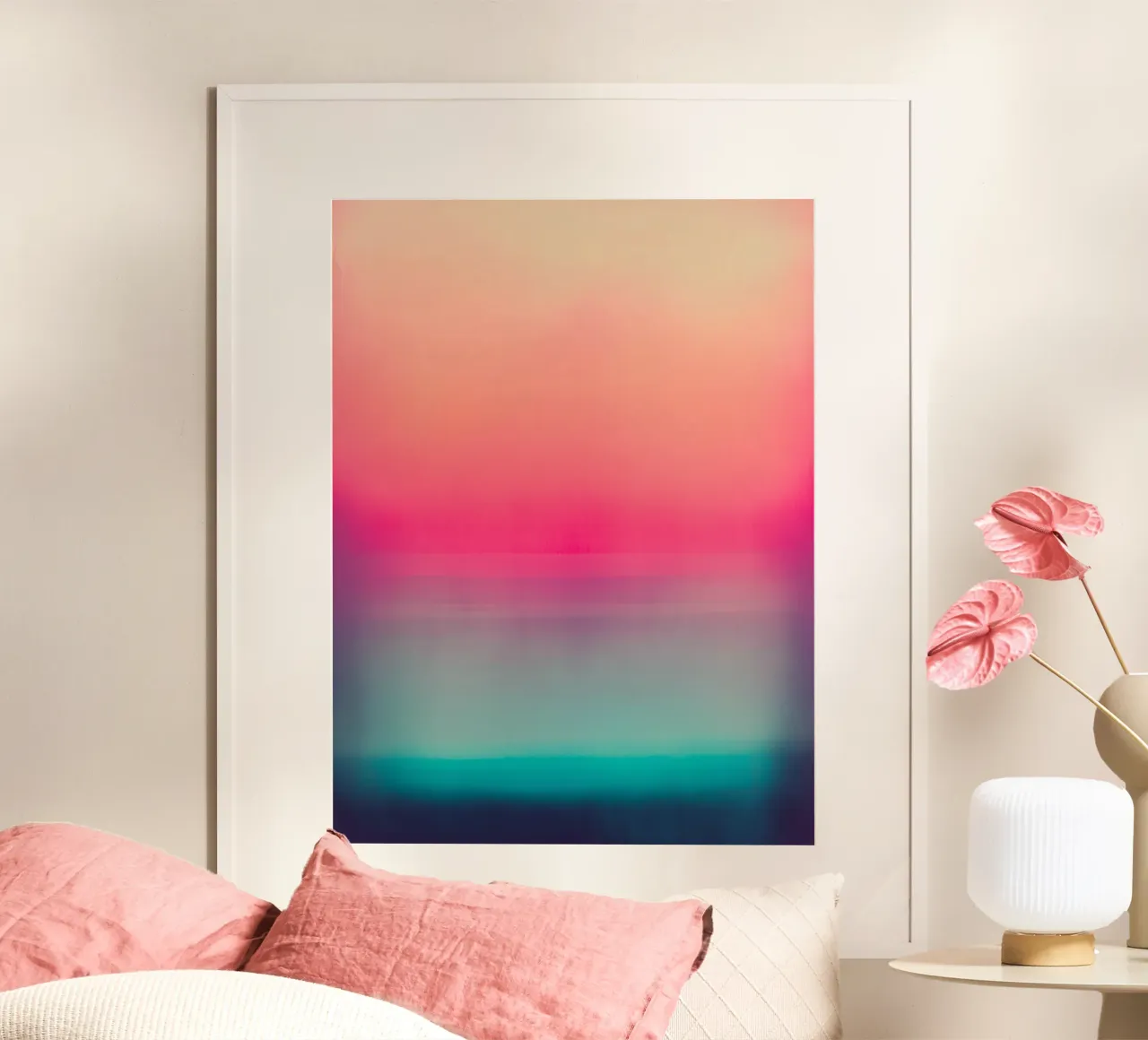 Colori astratti poster con telaio in legno da Little Things