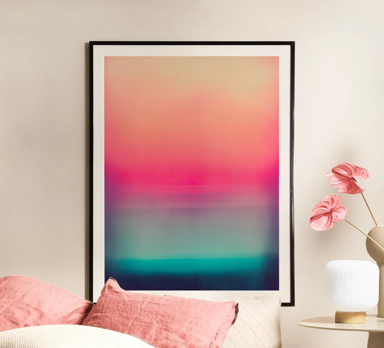 Colori astratti poster con telaio in legno da Little Things