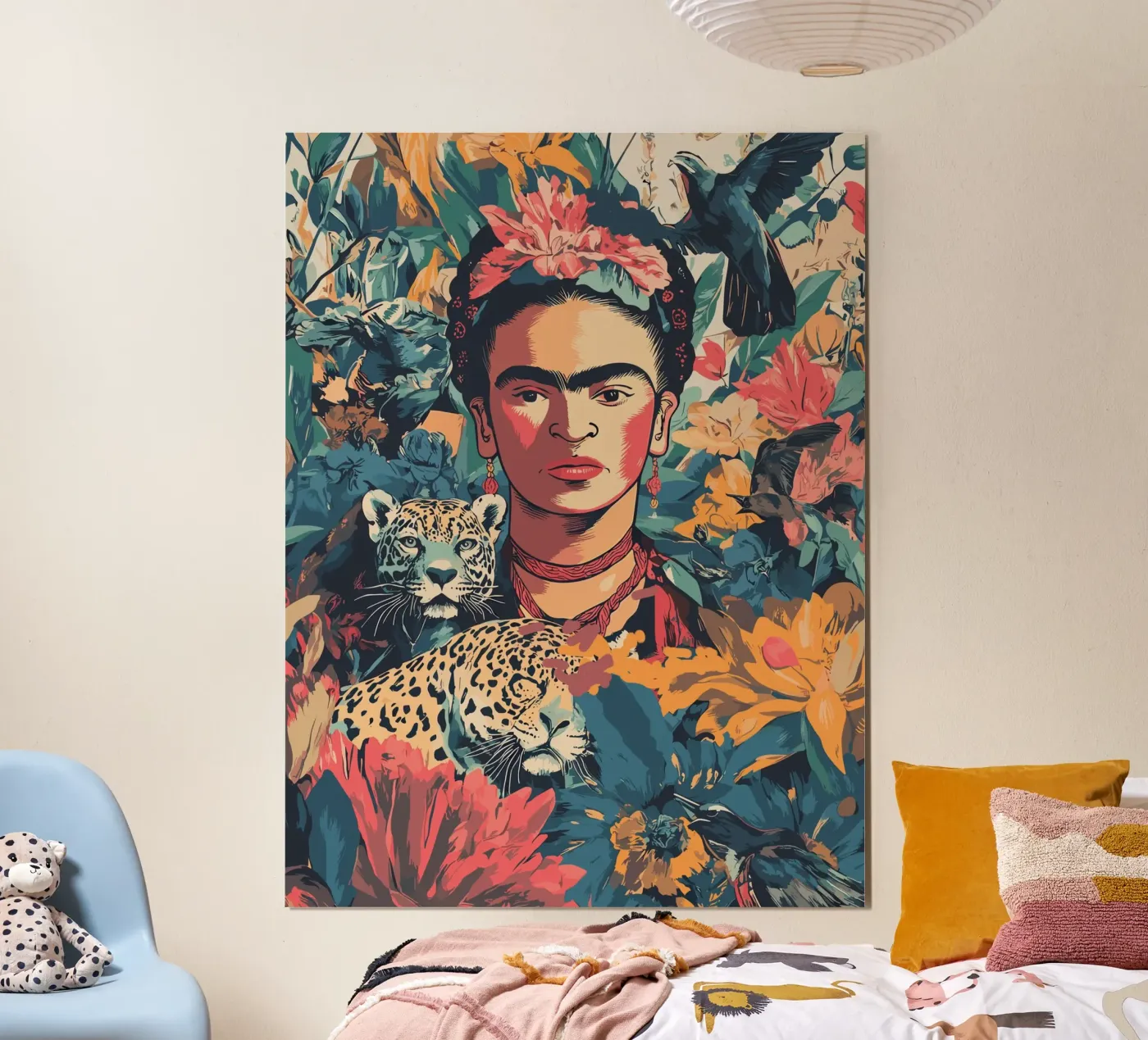 Frida flower-adorned poster da LisaArtes