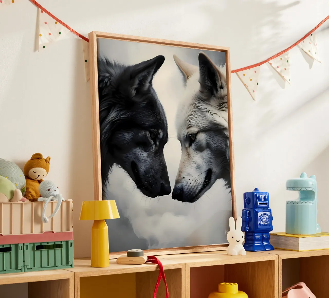 Lupo Ying Yang tela con Cornice a cassetta da LM2KONE