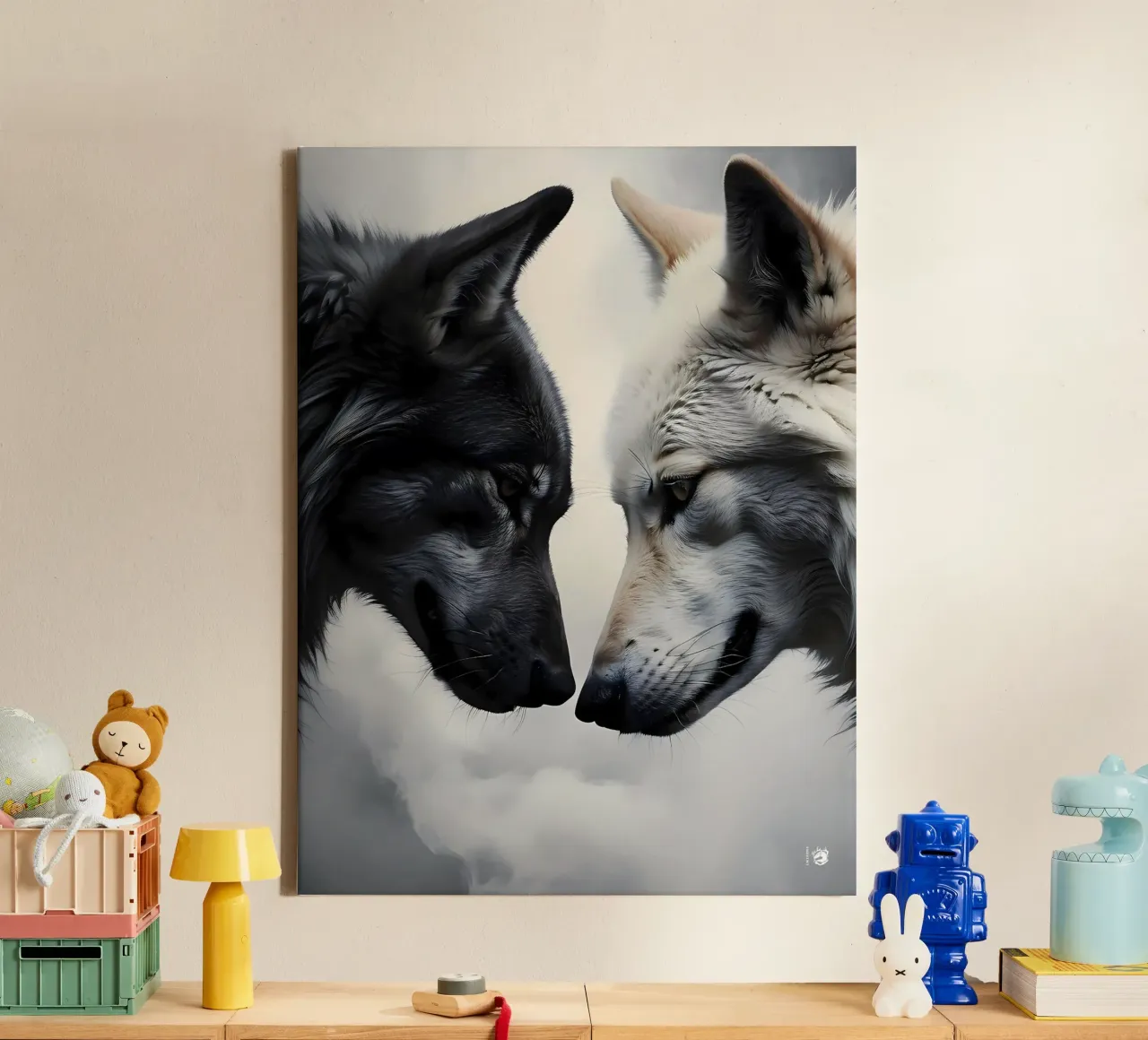Lupo Ying Yang tela con Cornice a cassetta da LM2KONE