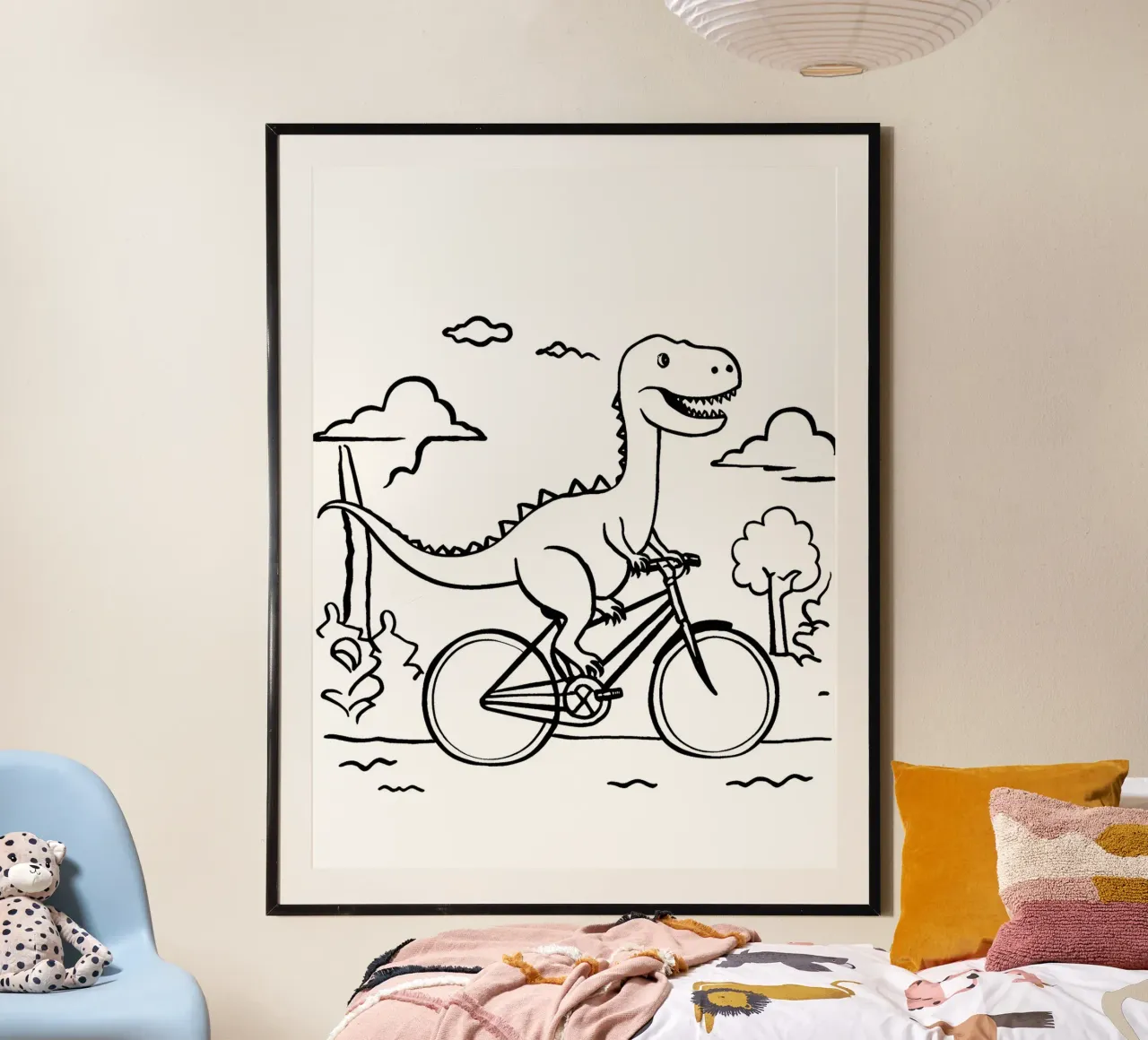 Bicycle dinosaur poster con telaio in plastica da LisaArtes