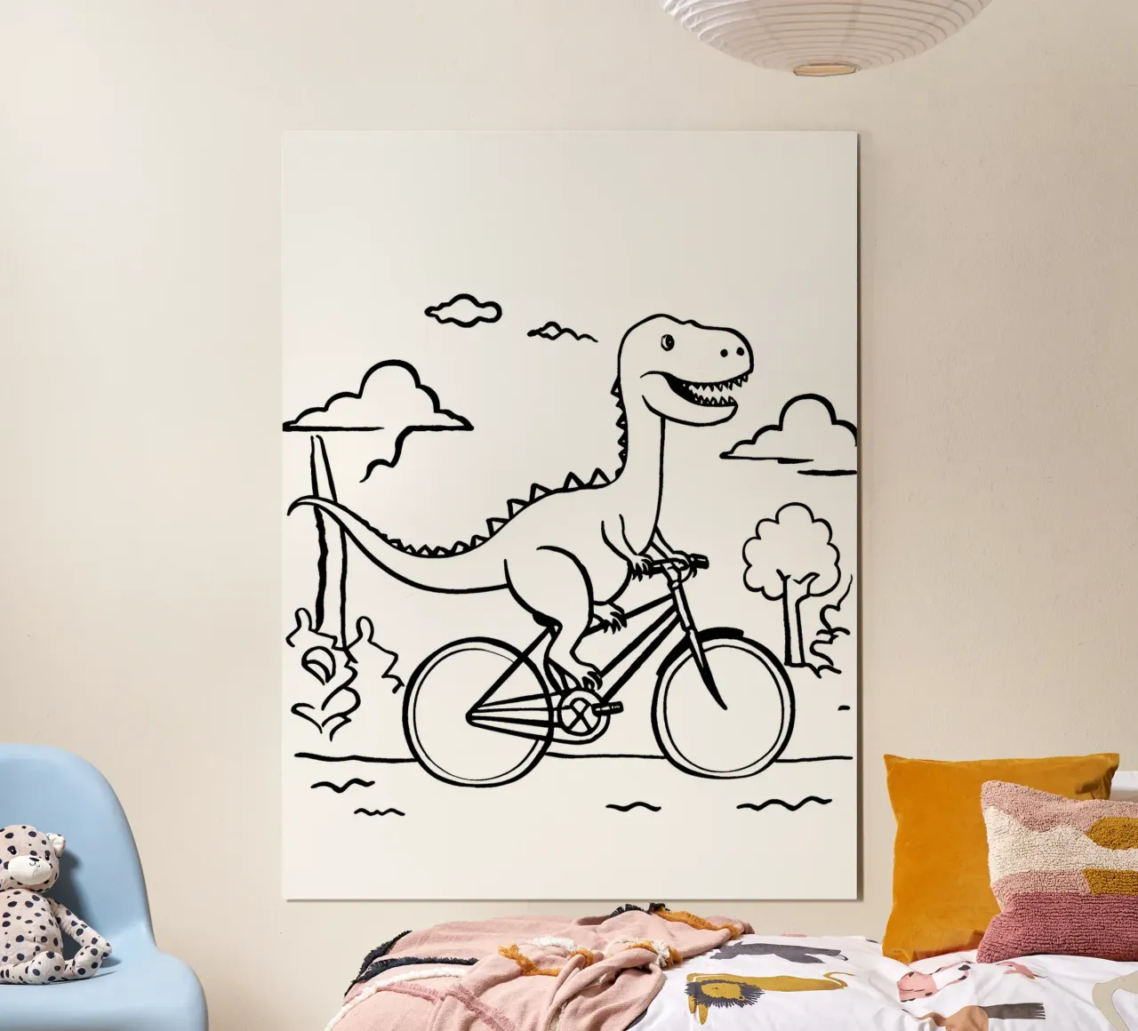 Bicycle dinosaur poster con telaio in plastica da LisaArtes