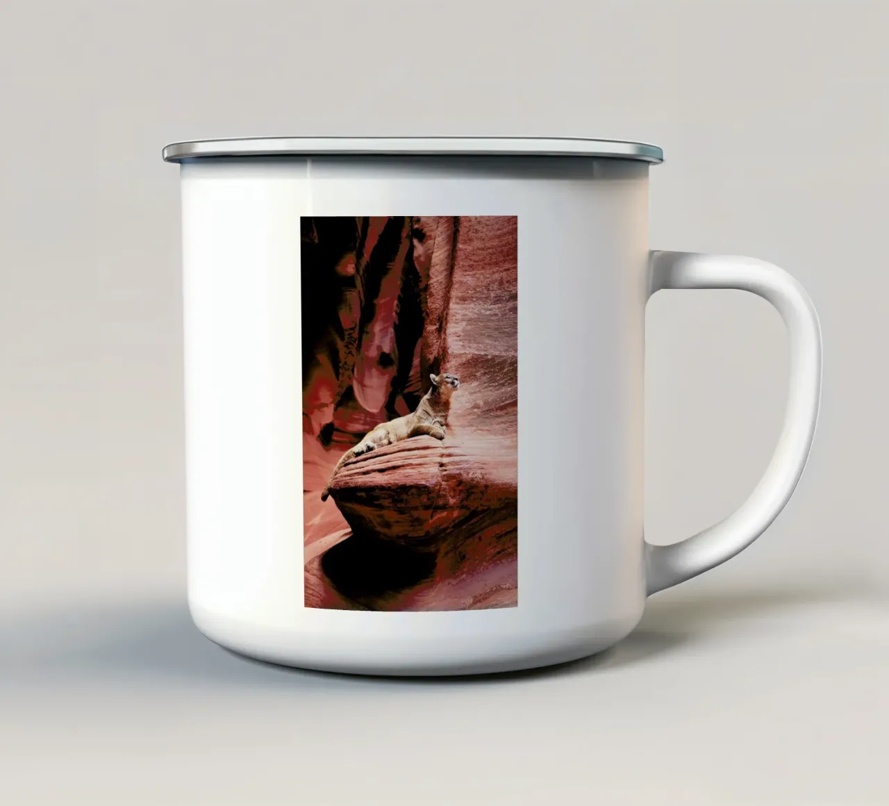View from the Ledge enamel mug by Natural Kingdom
