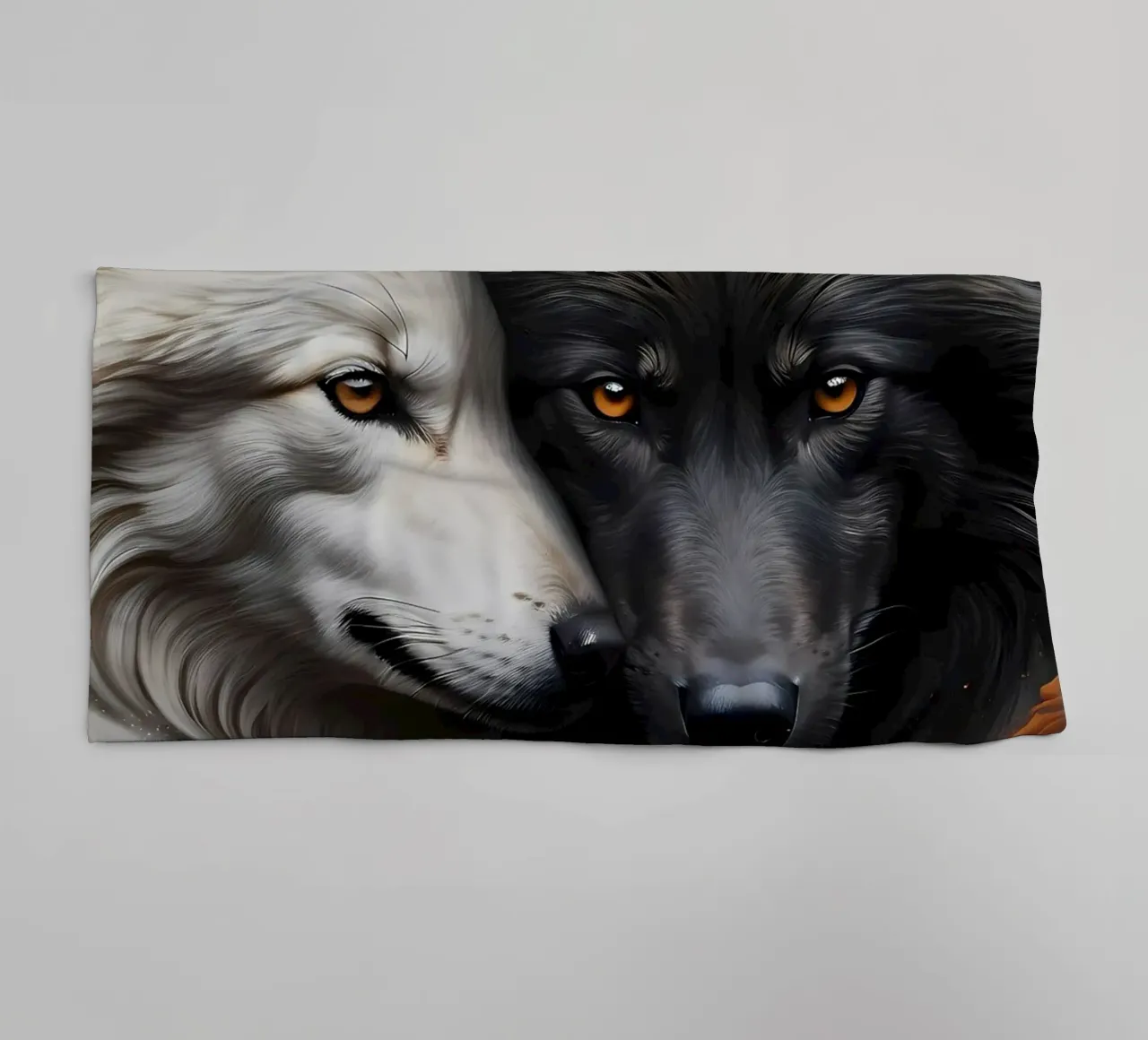 Masterpiece ying yang Vigorous wolf towel by LM2KONE