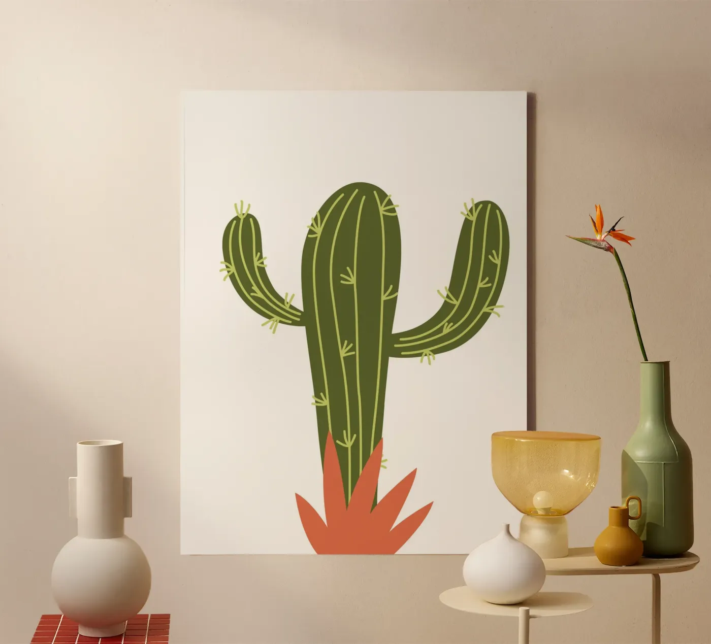 Cactus canvas by LisaArtes
