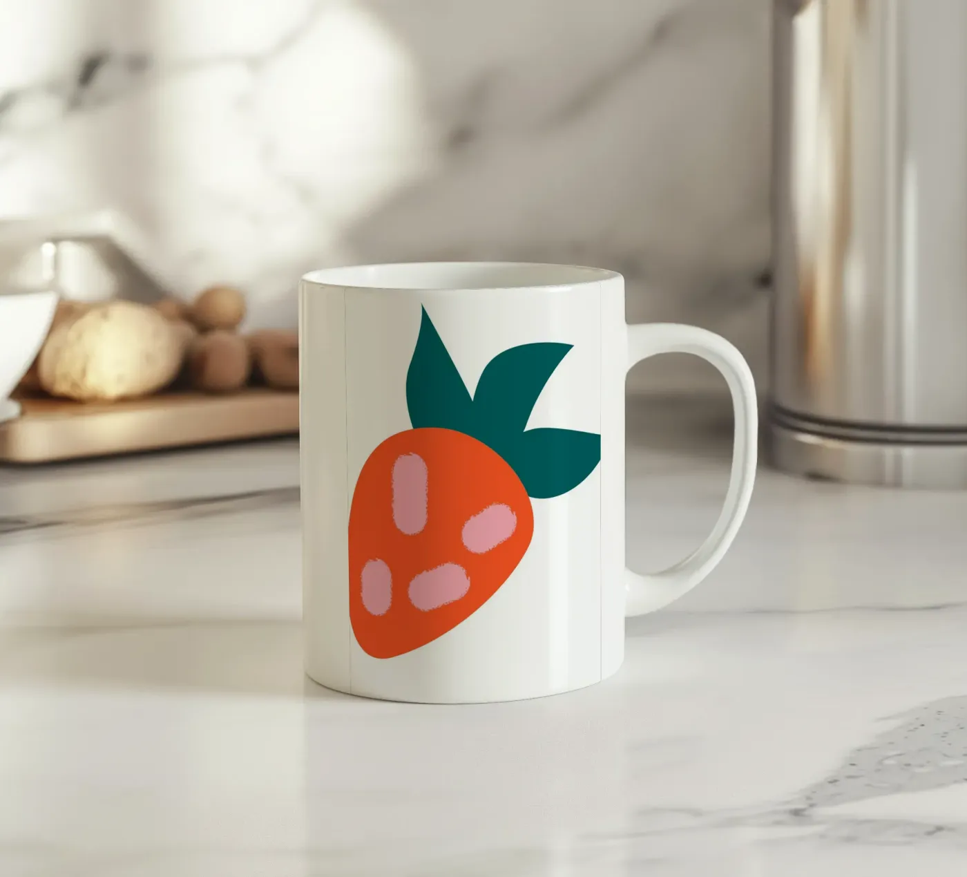 Strawberry ceramic mug by LisaArtes