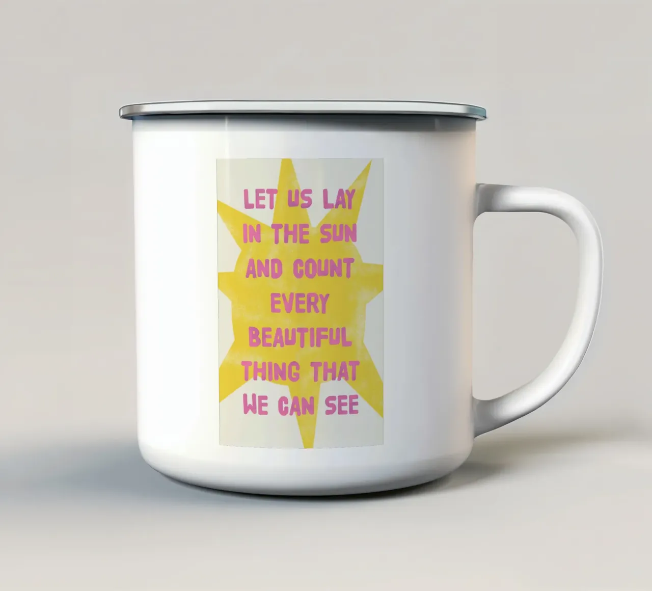 Let us lay in the sun tazza in smalto da thesoulhugclub