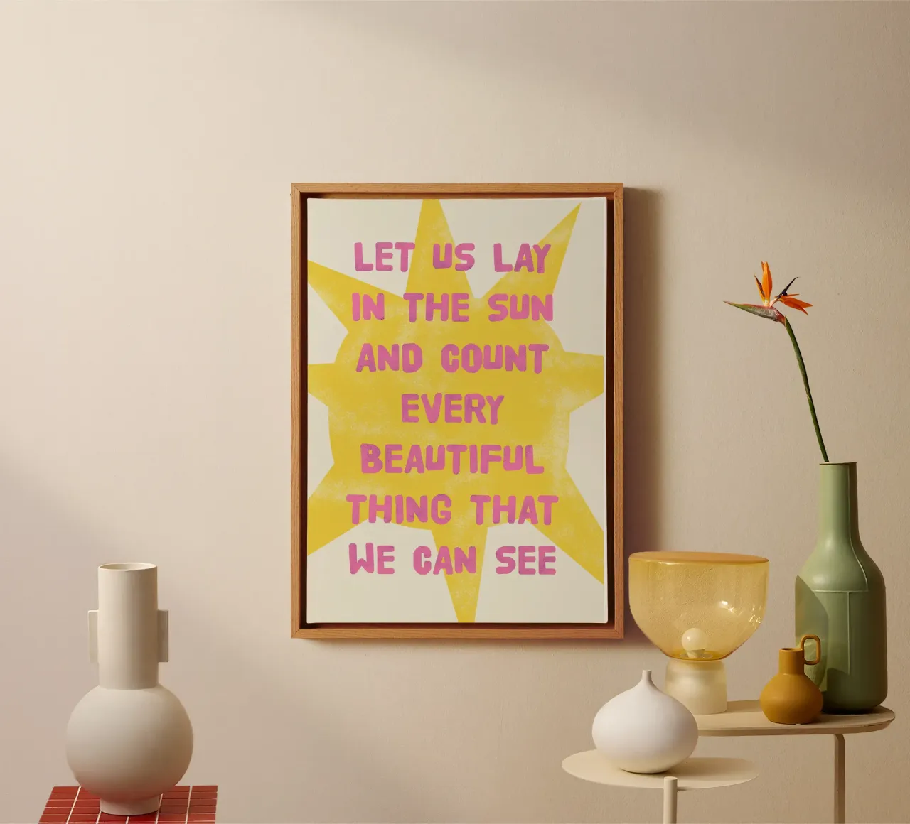 Let us lay in the sun tela con Cornice a cassetta da thesoulhugclub