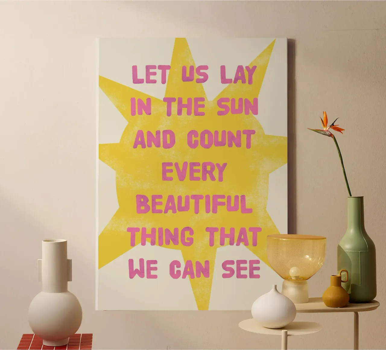 Let us lay in the sun tela con Cornice a cassetta da thesoulhugclub