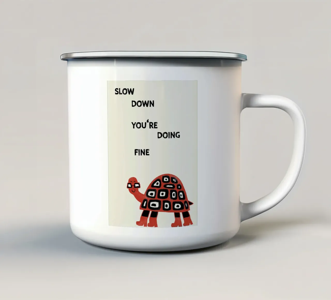 slow down turtle tazza in smalto da thesoulhugclub