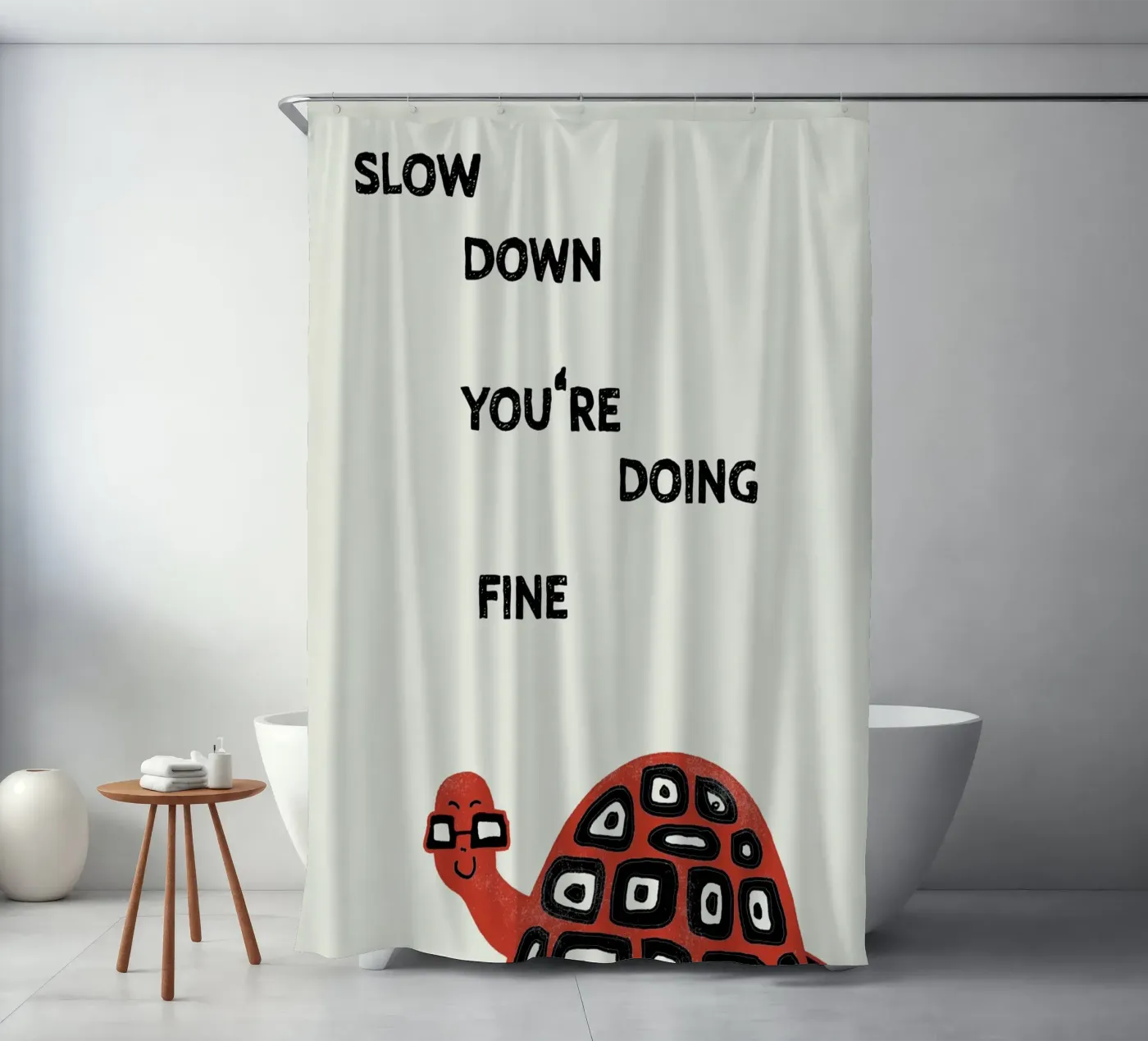 slow down turtle douchegordijn van thesoulhugclub