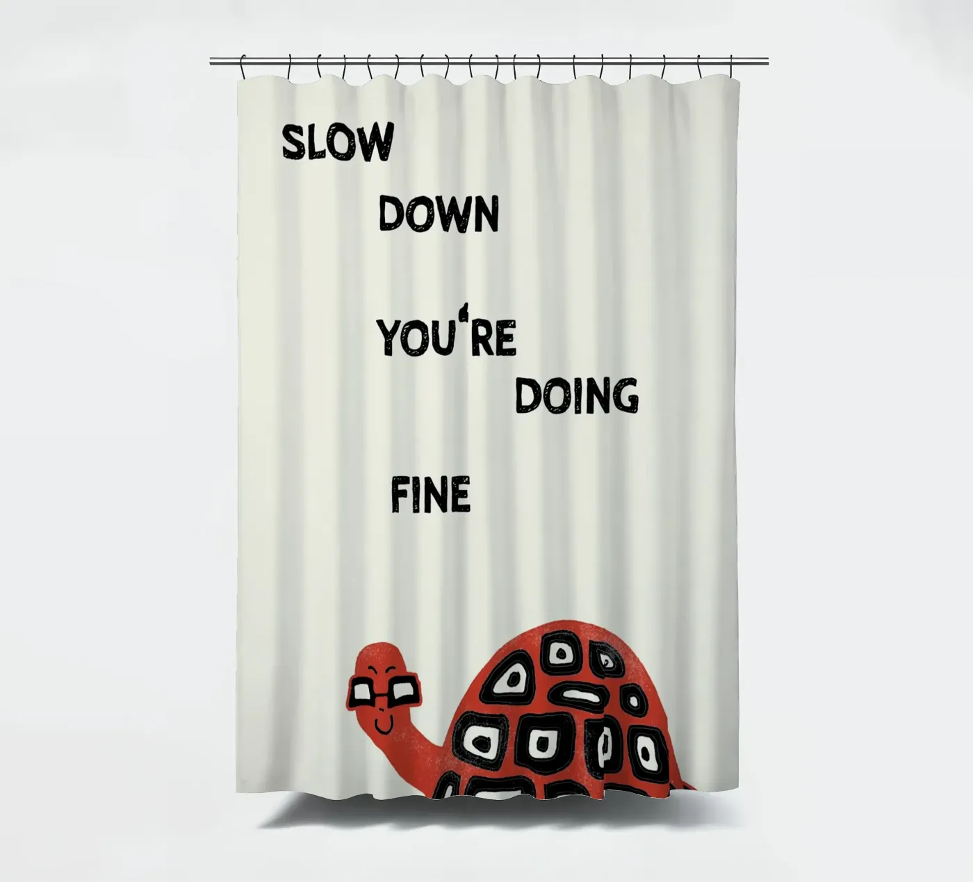 slow down turtle douchegordijn van thesoulhugclub