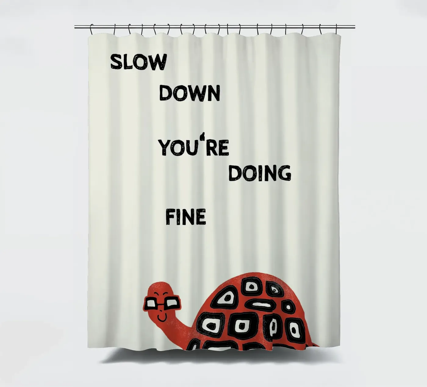 slow down turtle douchegordijn van thesoulhugclub