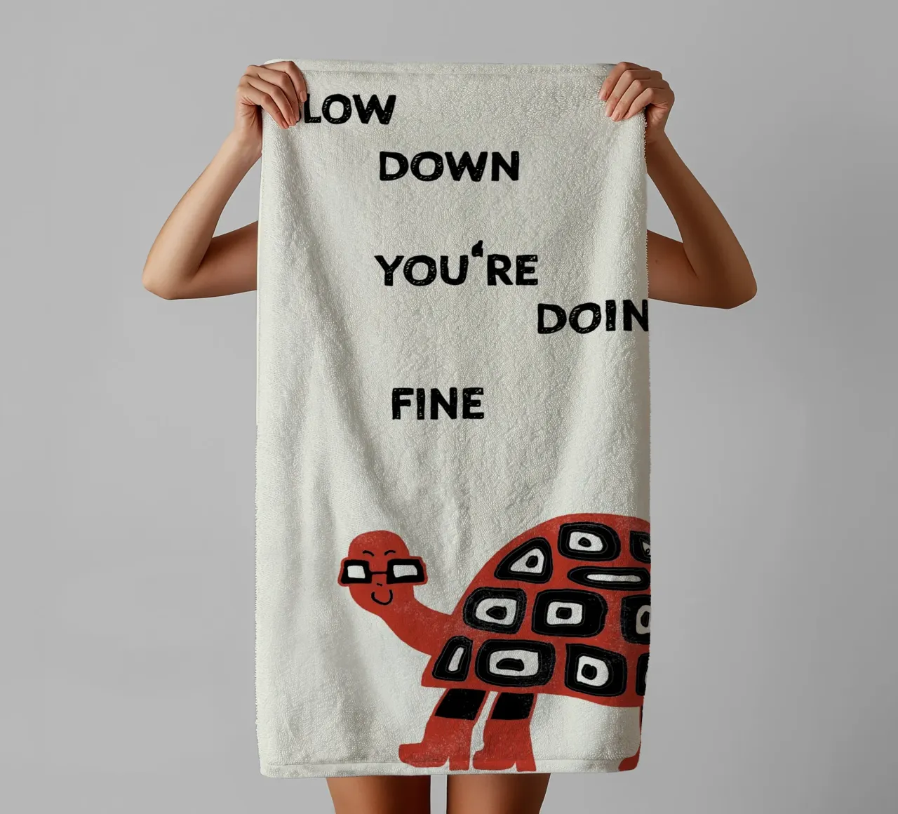 slow down turtle Handtuch von thesoulhugclub