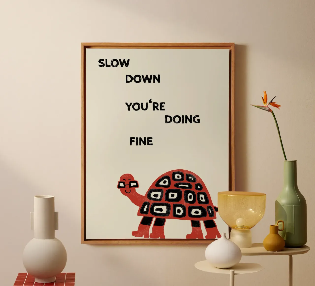 slow down turtle canvas by thesoulhugclub