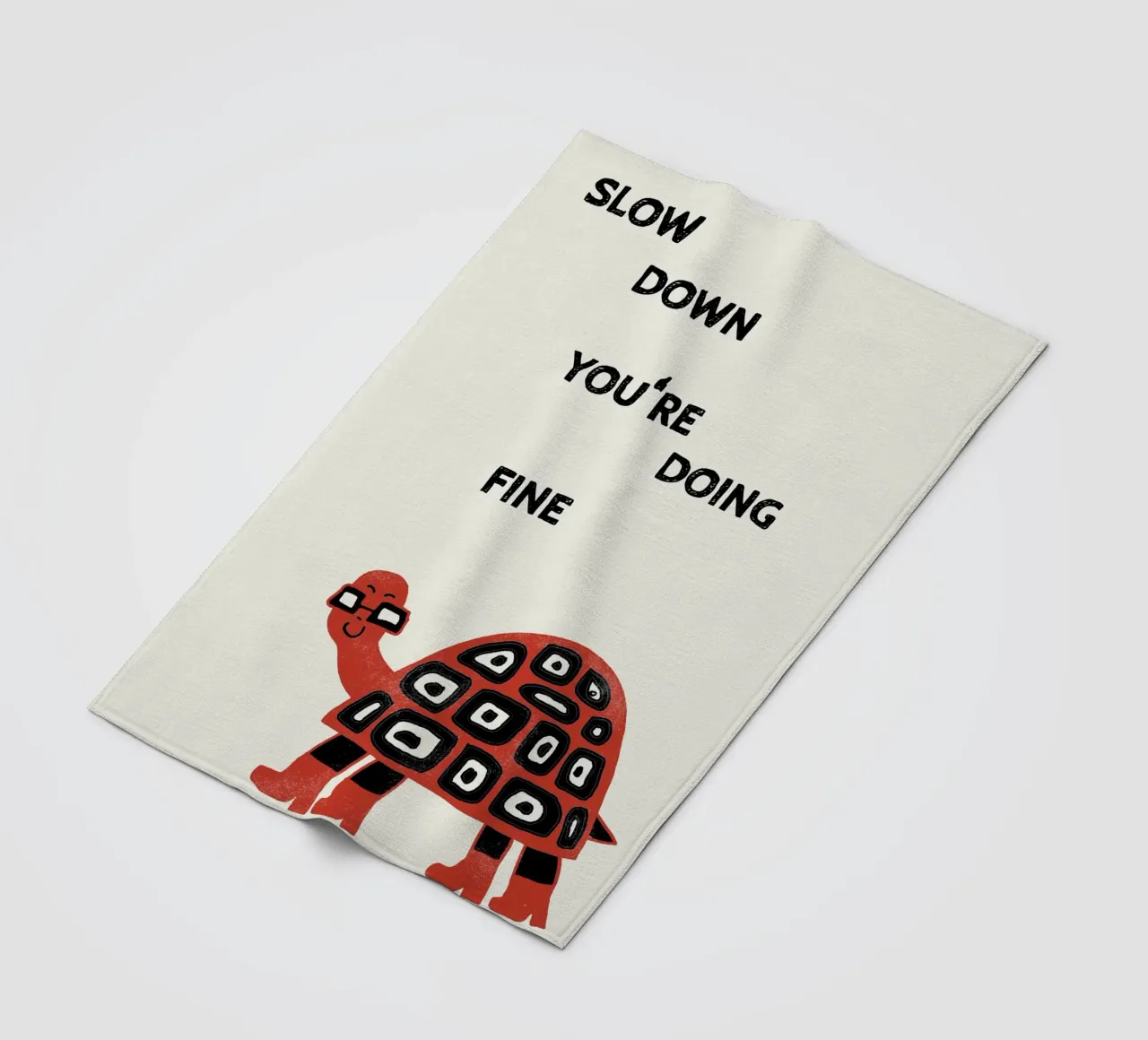 slow down turtle fleecedeken van thesoulhugclub