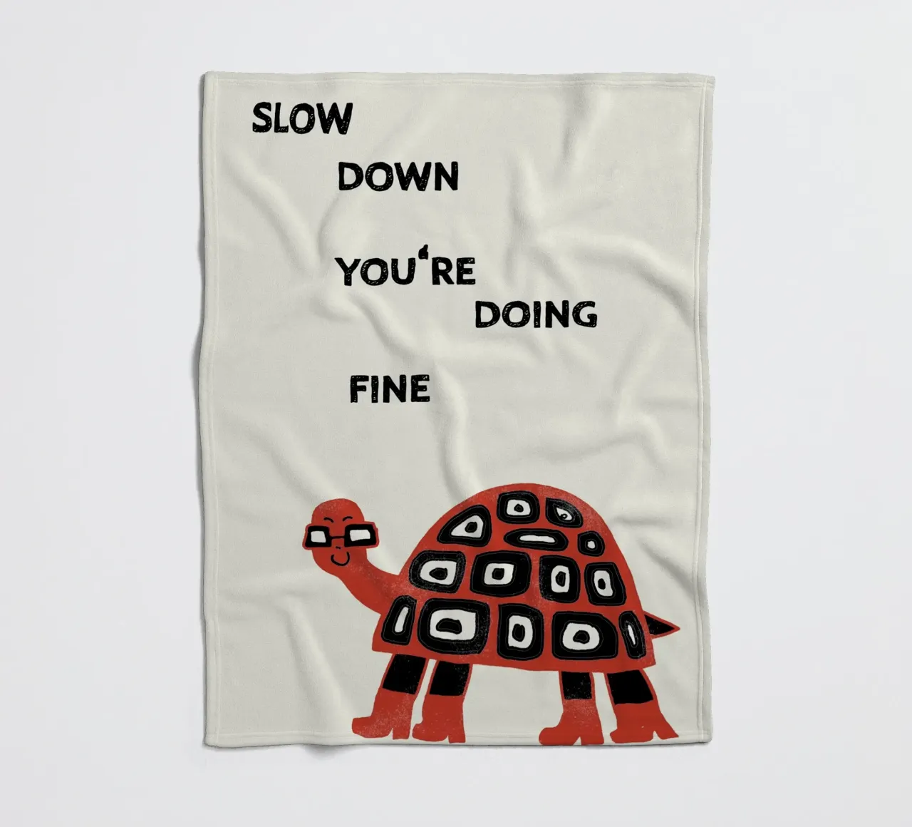 slow down turtle fleecedeken van thesoulhugclub