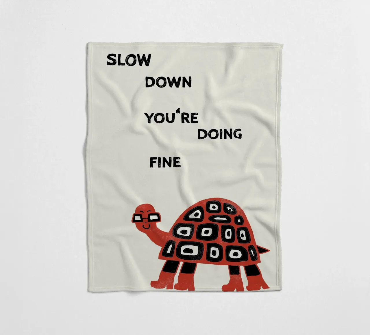 slow down turtle fleecedeken van thesoulhugclub