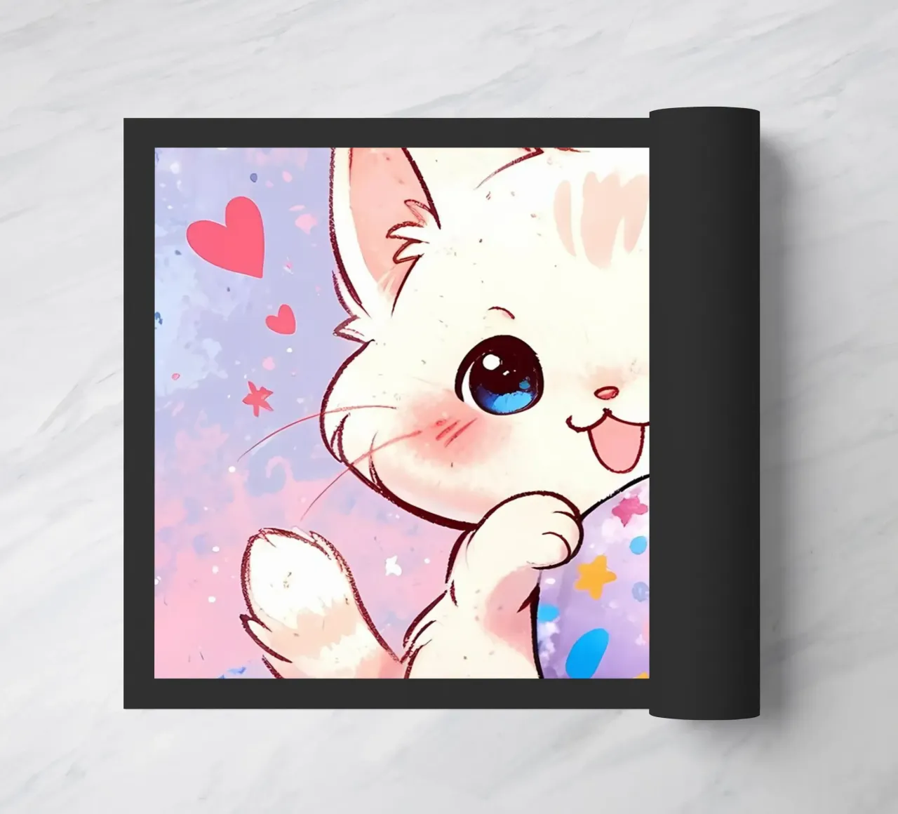 Easter Egg Cute Cat doormat by LM2Kone