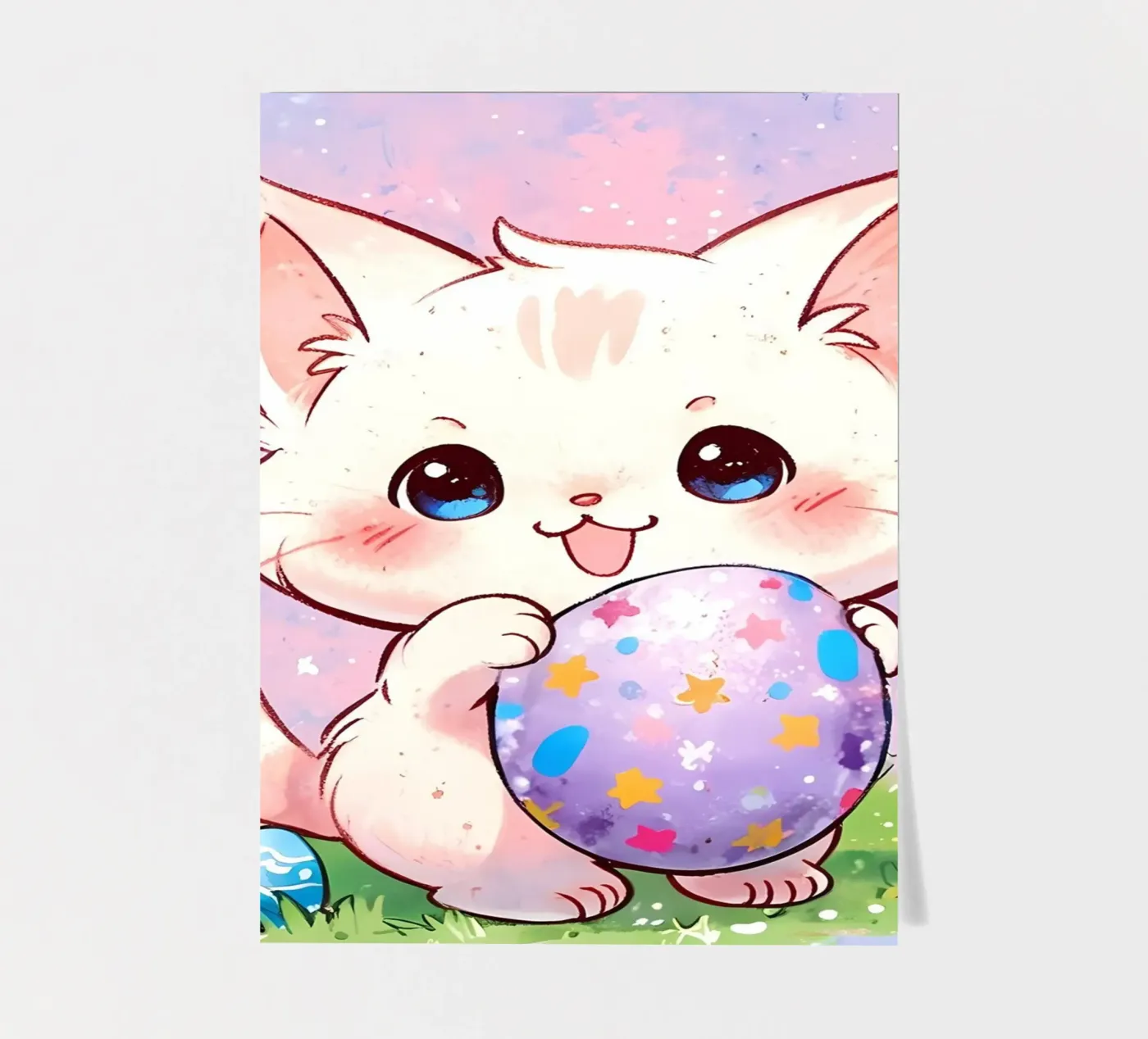 Easter Egg Cute Cat sticker sheet by LM2Kone