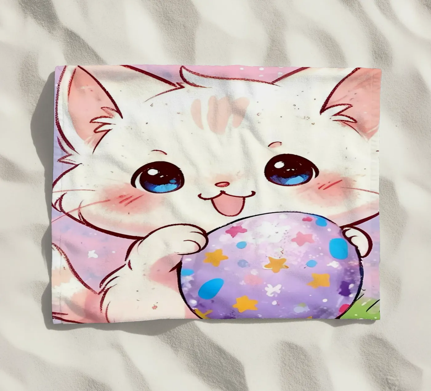 Uovo di Pasqua gatto carino telo mare da LM2Kone