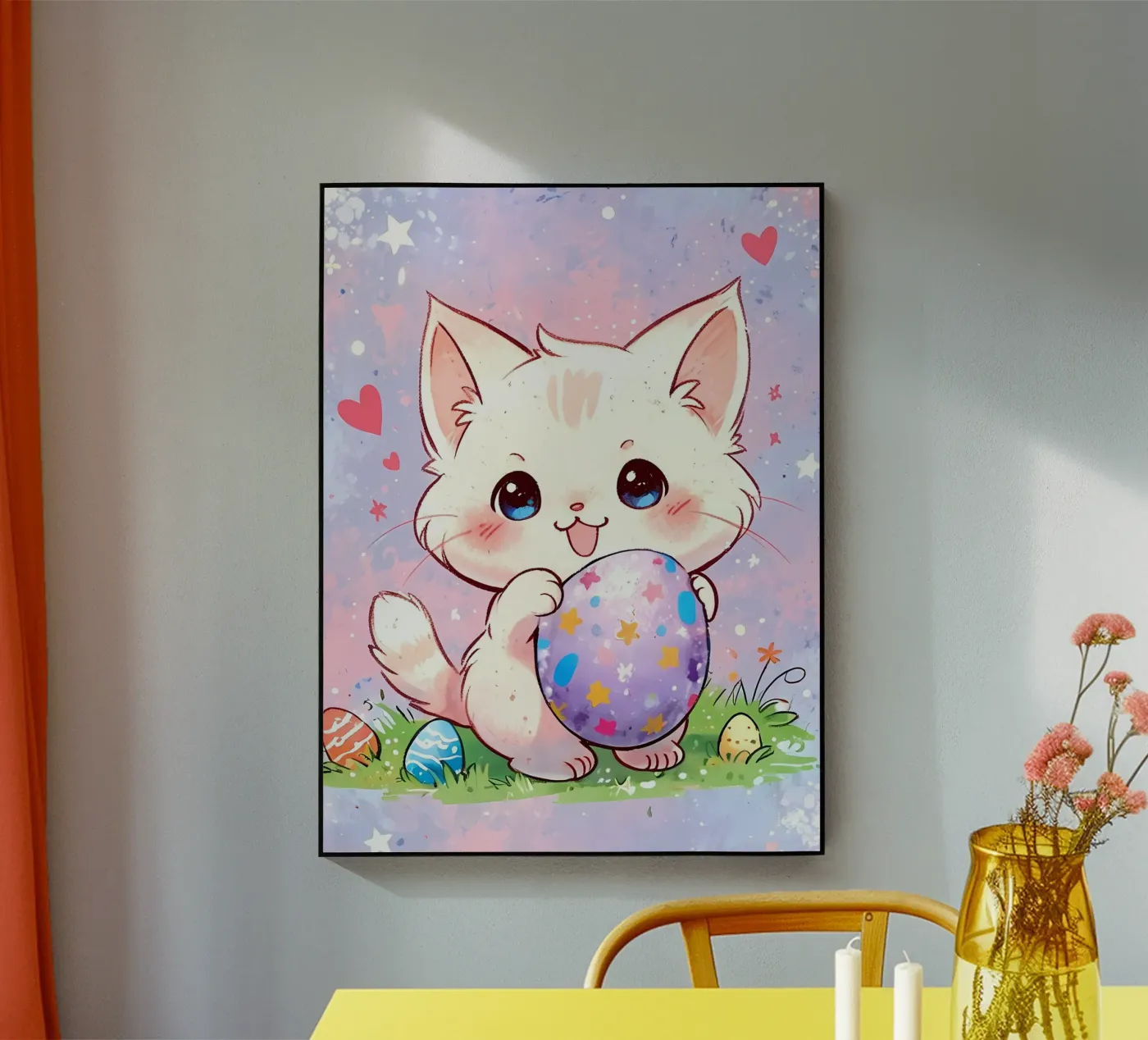 Paasei Schattige Kat acryl van LM2Kone