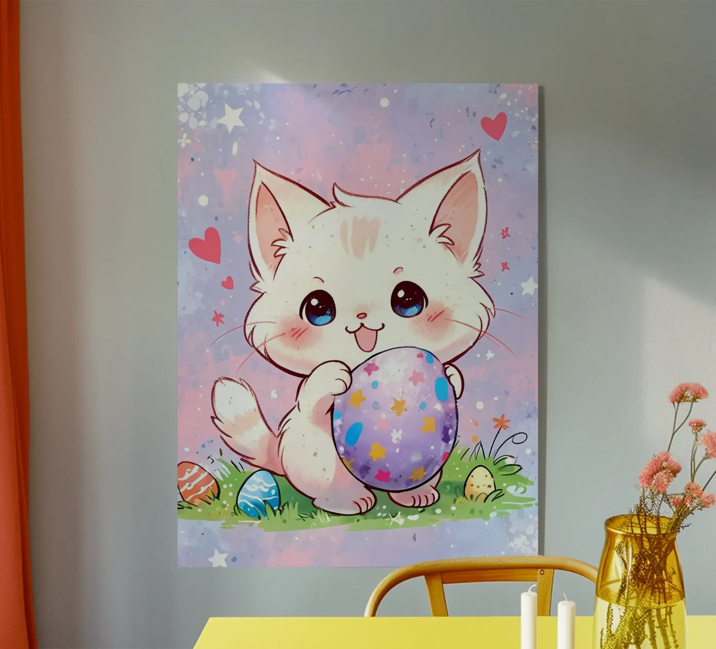 Paasei Schattige Kat acryl van LM2Kone