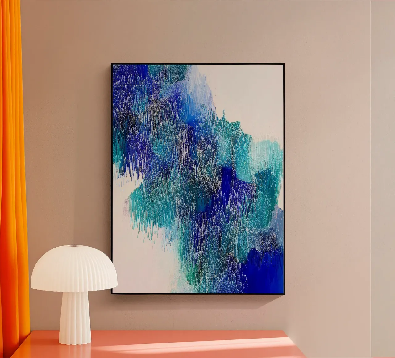 Abstract pixel art acrylic glass by Katja Stehle Design