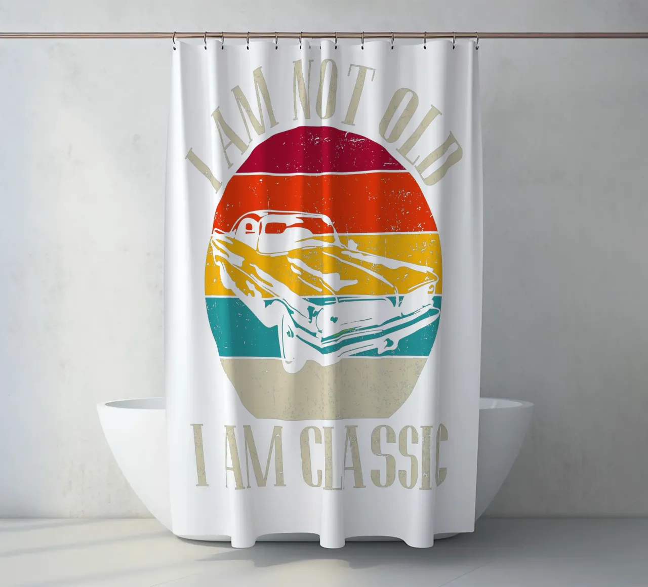 I am not old, I am classic shower curtain by edsonramosart