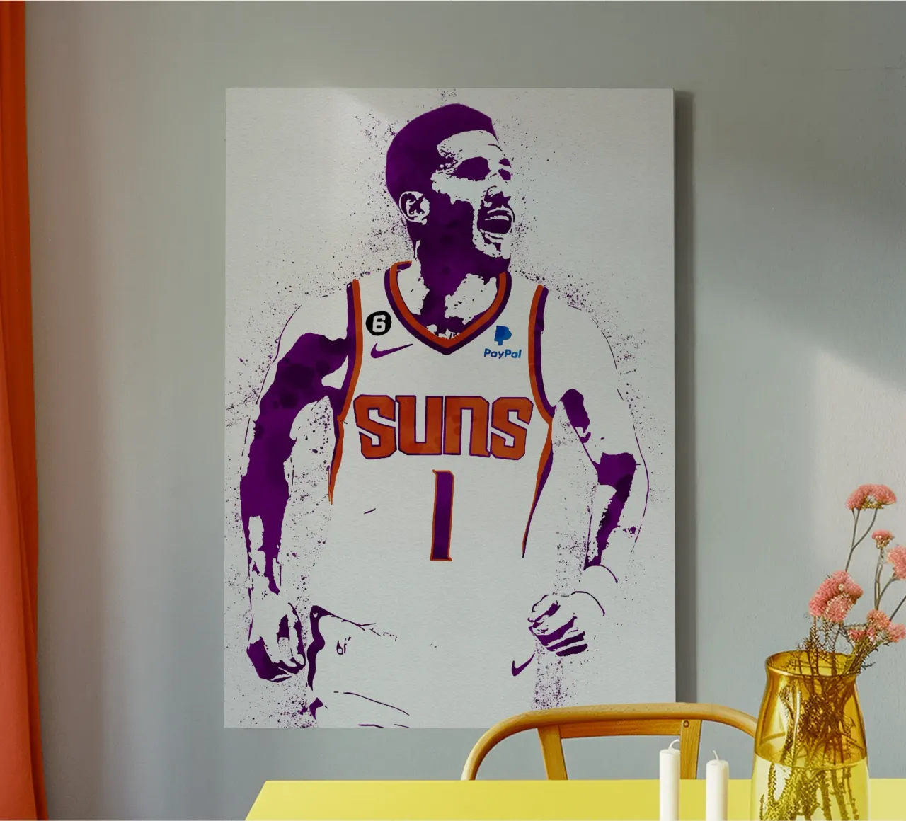 Devin Booker Phoenix Suns tela con Cornice a cassetta da tenten